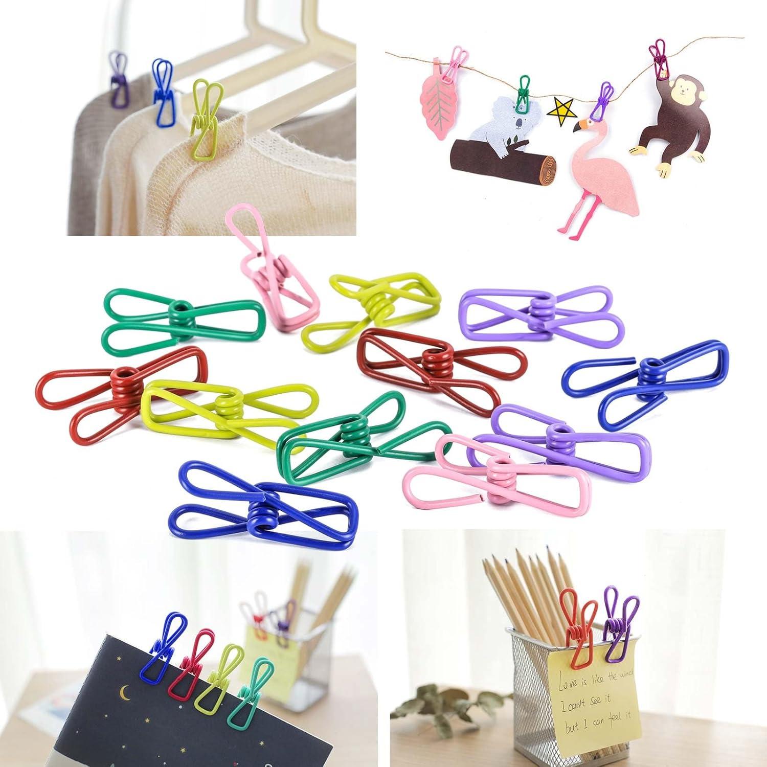 30 Clips de Metal Coloreados Tecbeauty para Ropa y Bolsas