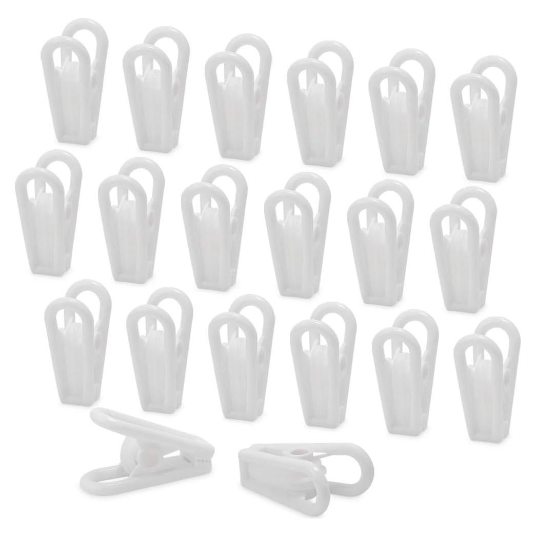 Pinzas para Ropa Lrophyte Blancas - Paquete de 20 Unidades