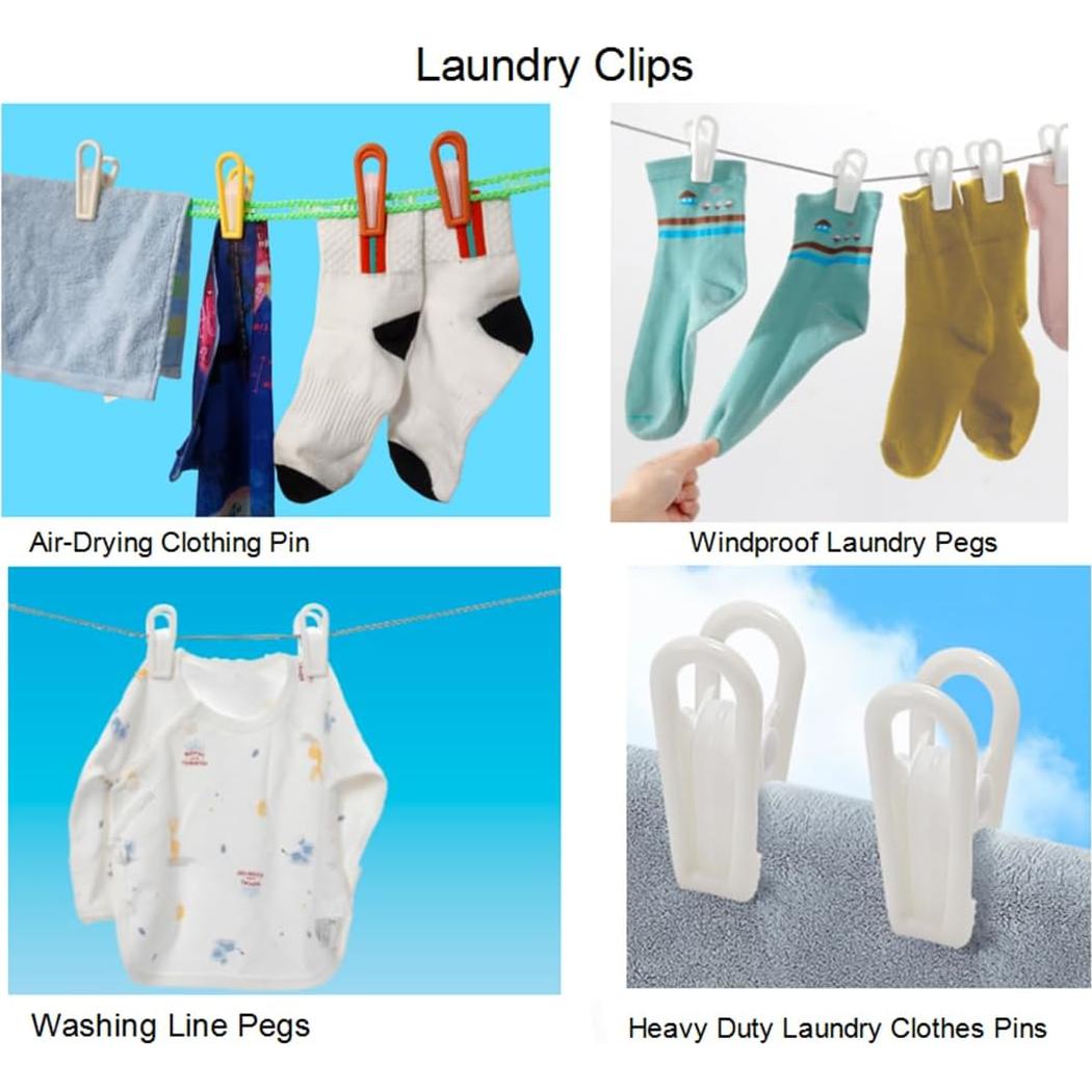 Pinzas para Ropa Lrophyte Blancas - Paquete de 20 Unidades