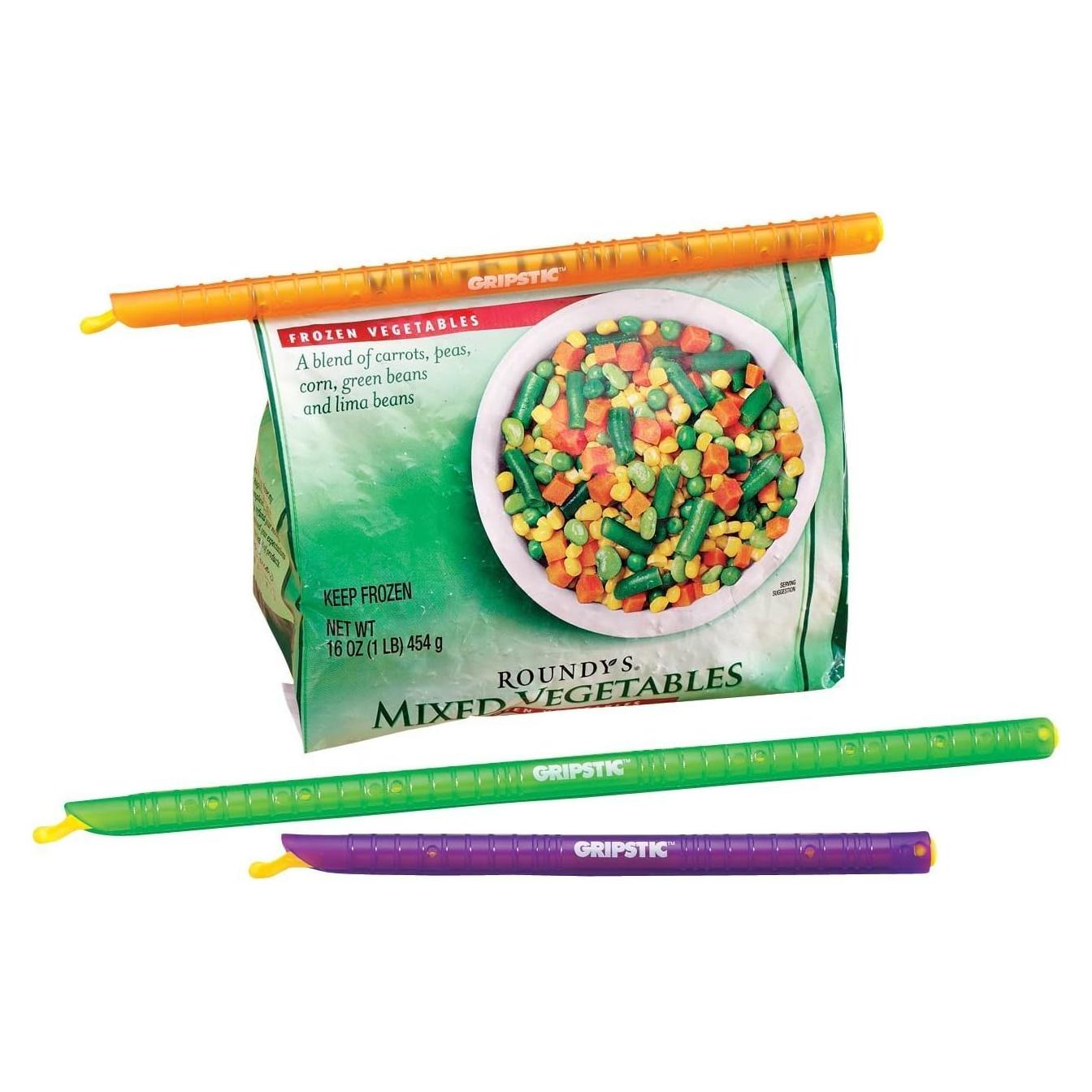 GRIPSTIC Clips Reutilizables para Sellar Bolsas - Paquete de 3