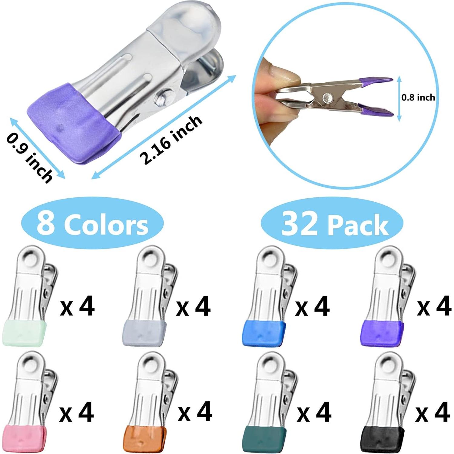 Pinzas de Ropa Sylroal 32 Piezas Acero Inoxidable Colores