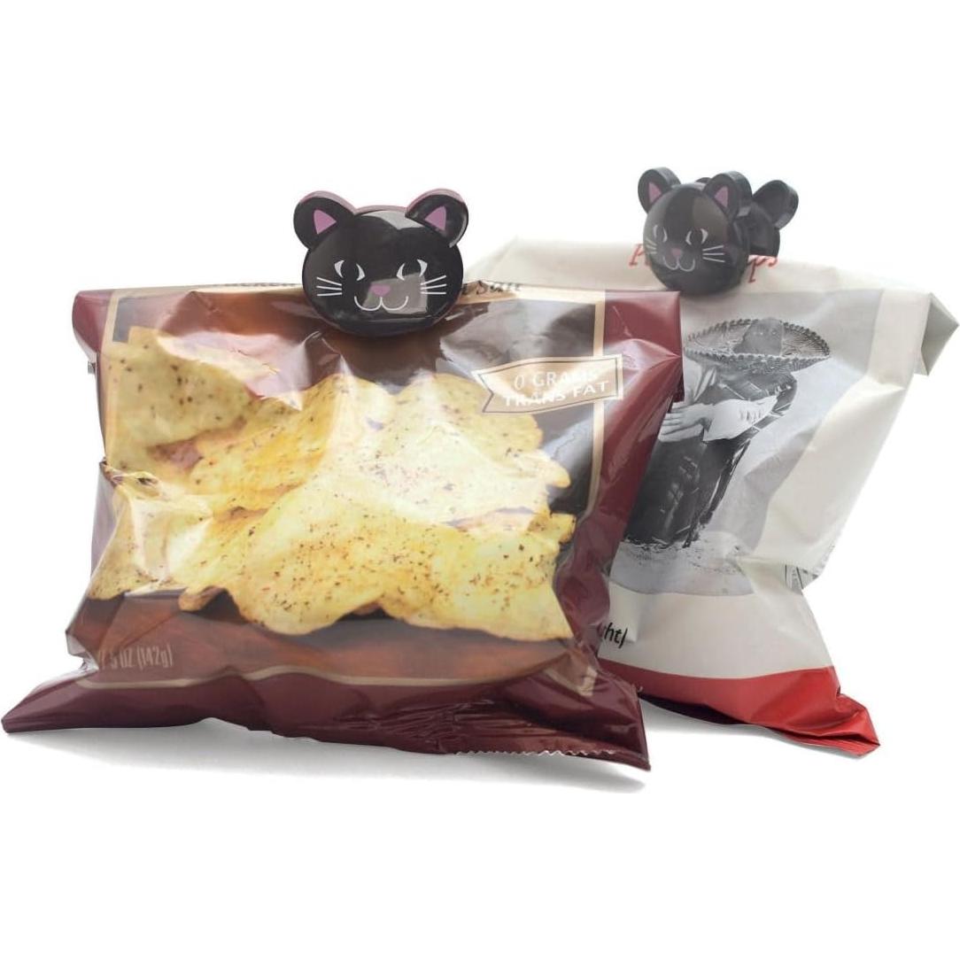 Set de 6 Clips para Bolsas de Gato Kikkerland Negros