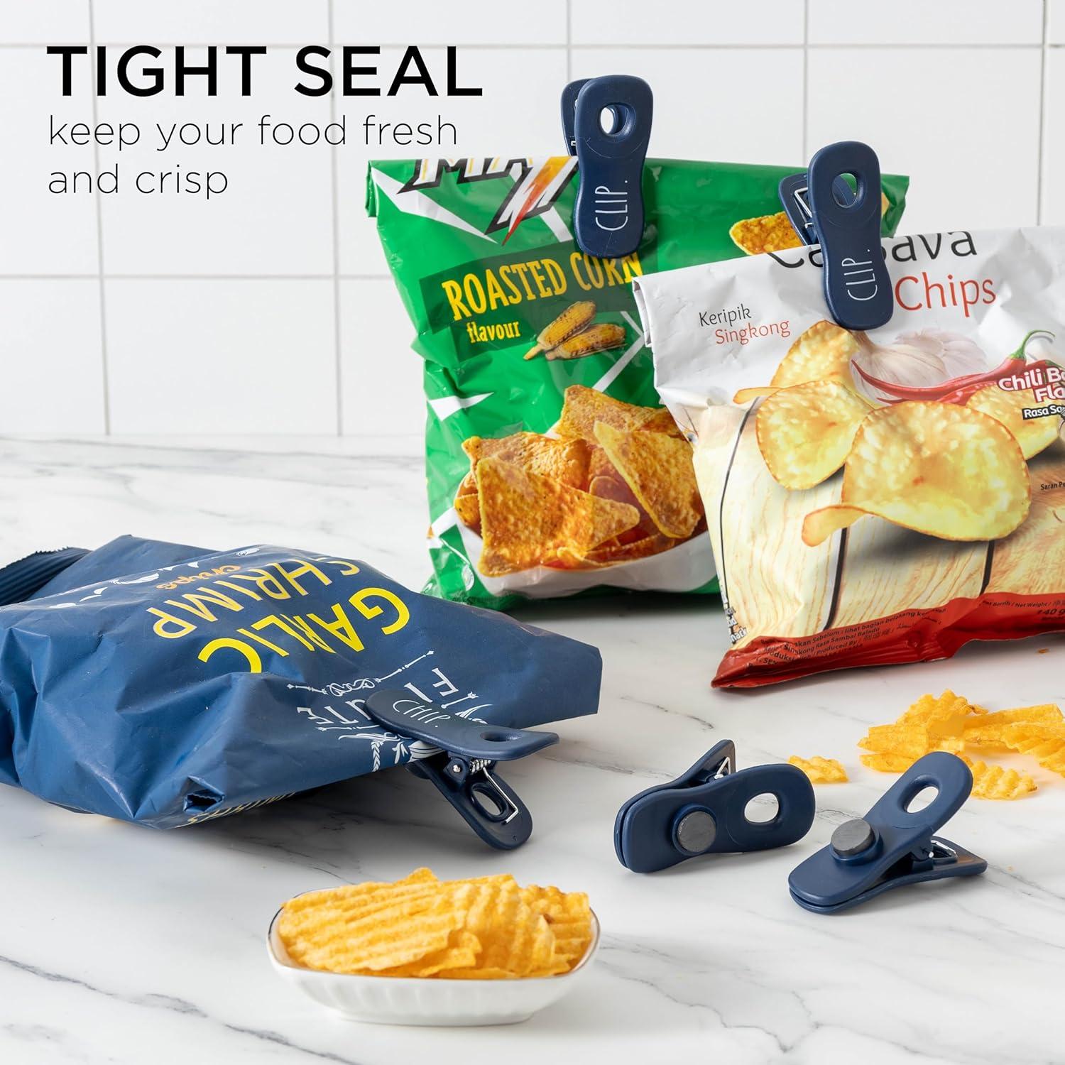 Pinzas para bolsas Rae Dunn - Paquete de 10, azul