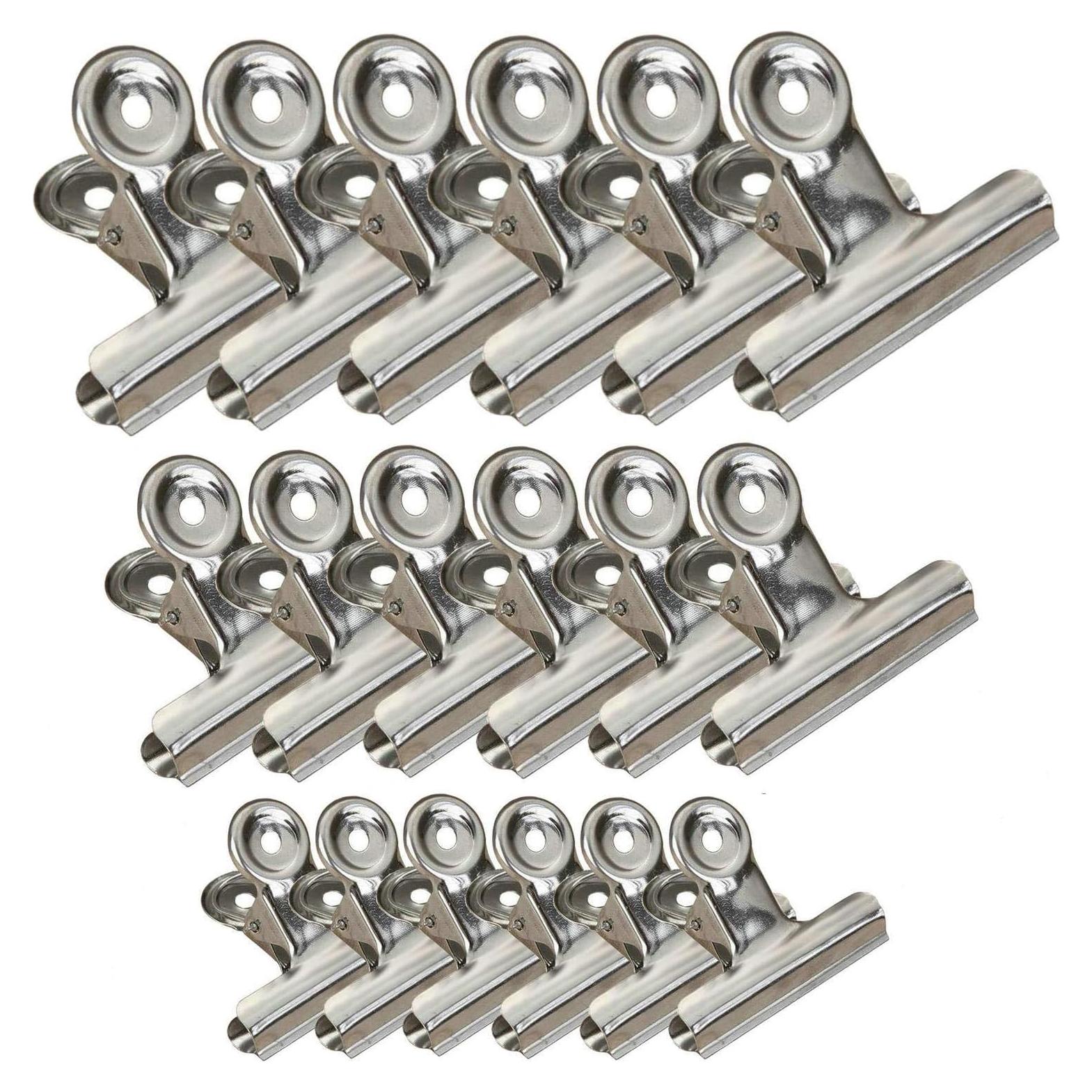 Pinzas para bolsas Jxystore, acero inoxidable, 18 piezas