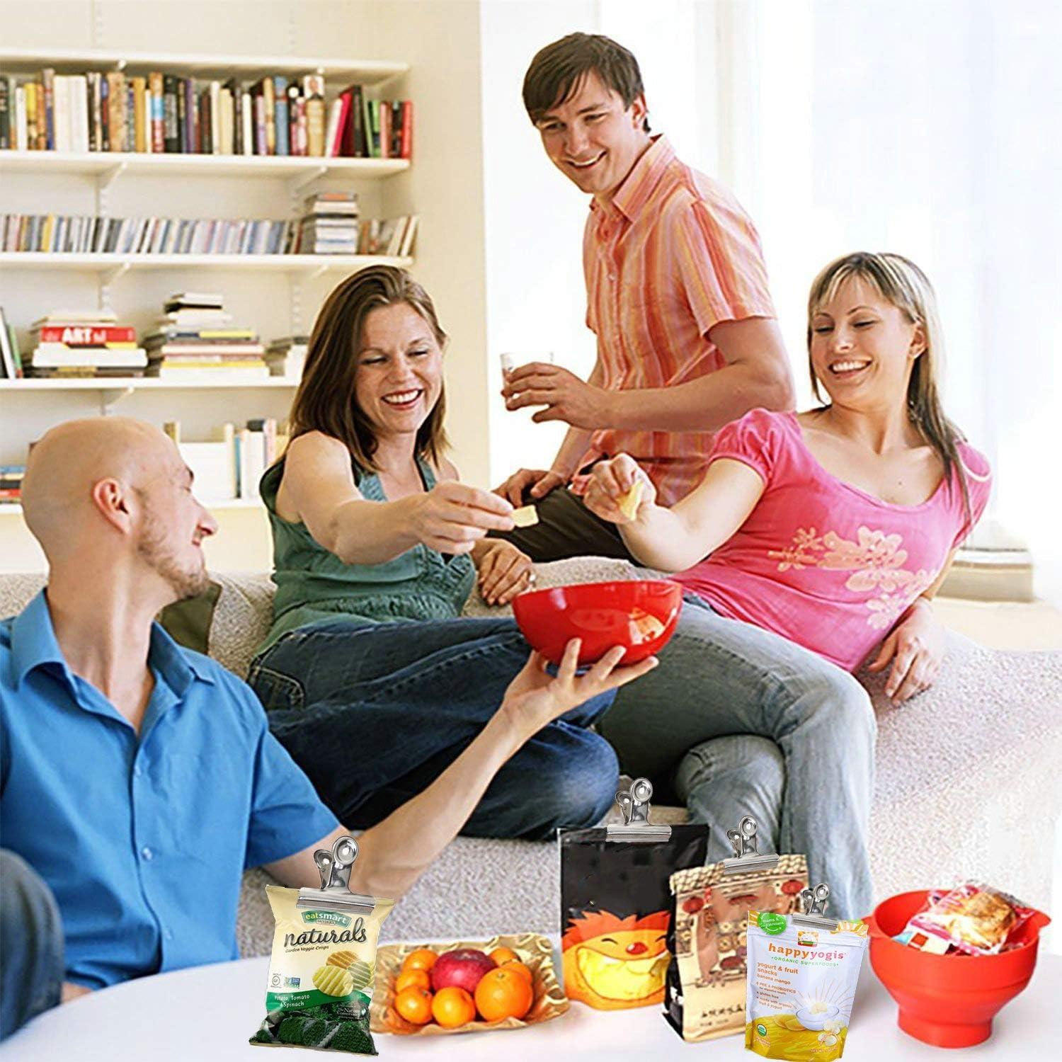 Pinzas para bolsas Jxystore, acero inoxidable, 18 piezas