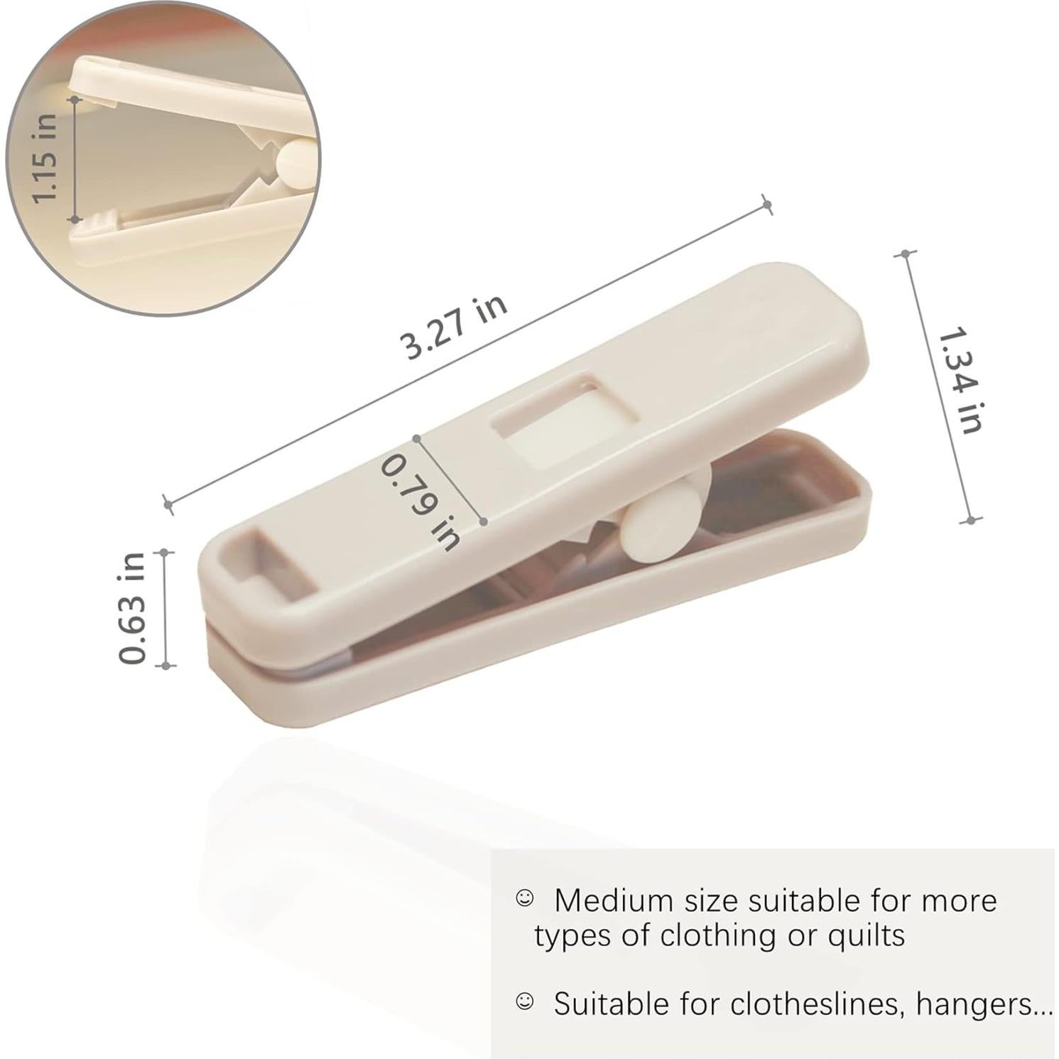 Pinzas de Ropa MEOVVZOO 16 Piezas Antideslizantes Gris