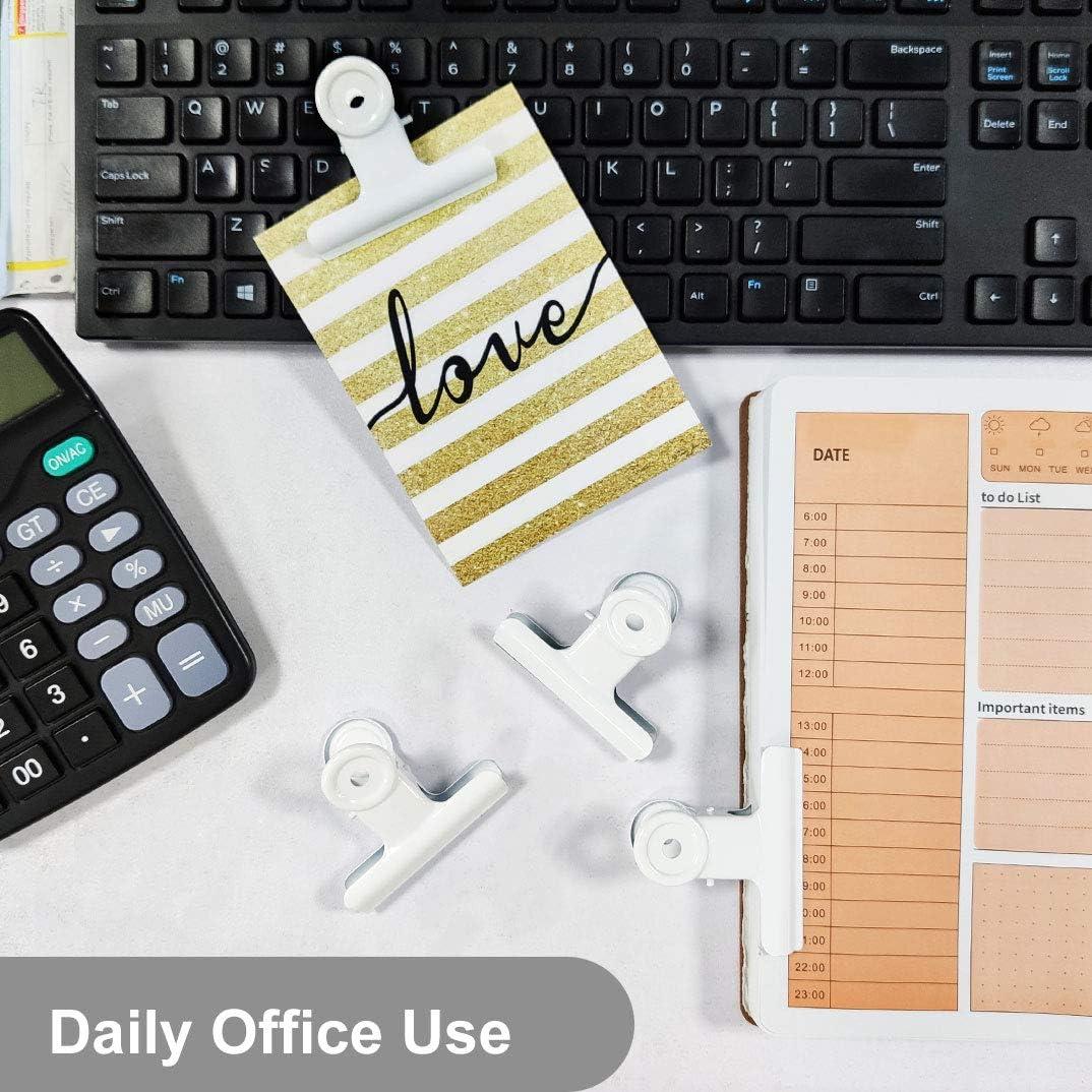 Clips de Bull Grandes Coideal - Paquete de 12 Blancos 6,35 cm