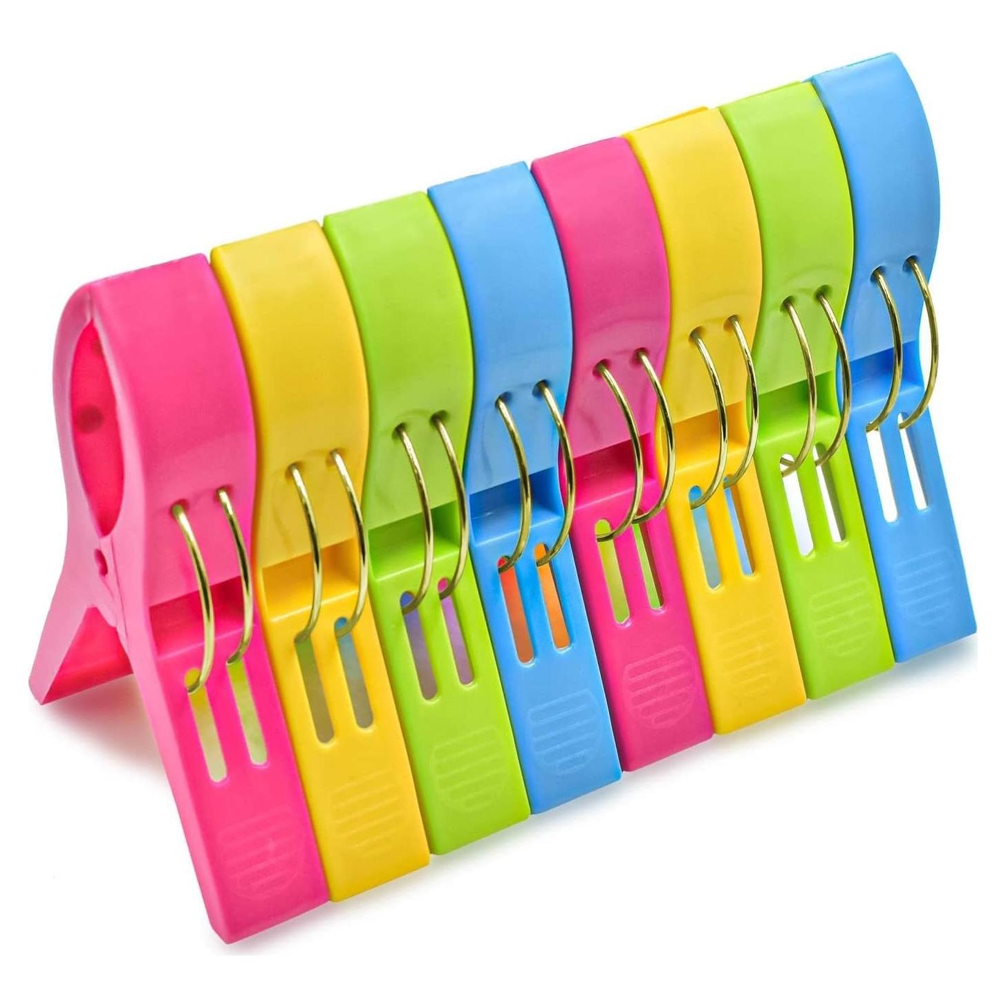 Clips para Toallas de Playa JABINCO 8 Piezas Coloreados