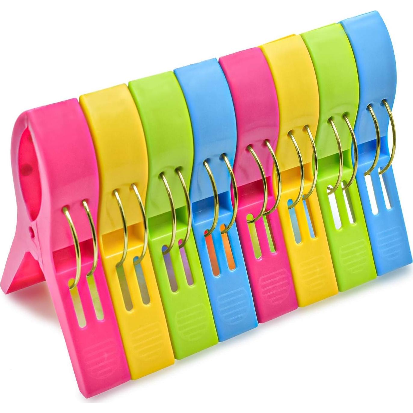 Clips para Toallas de Playa JABINCO 8 Piezas Coloreados