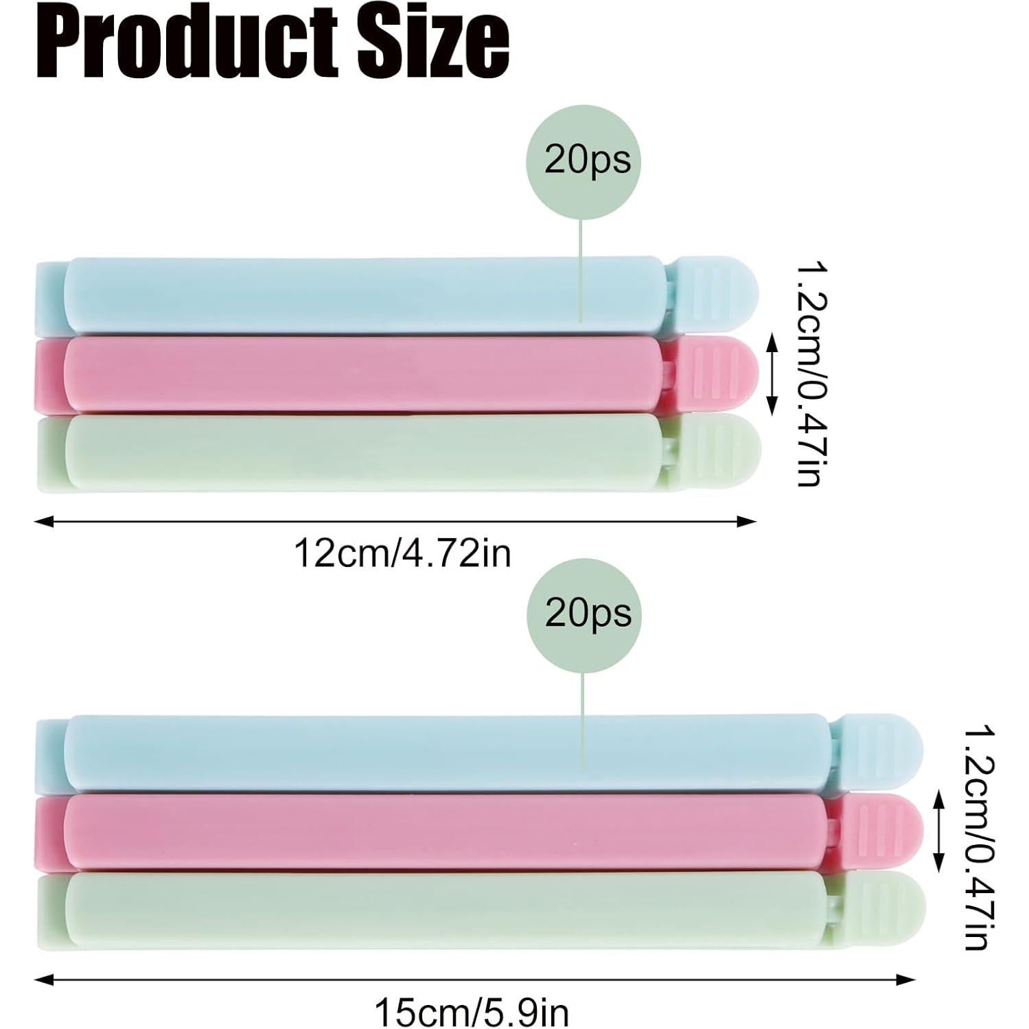 Set 40 Clips de Sellado Zhtulck para Alimentos 14.99cm y 11.99cm