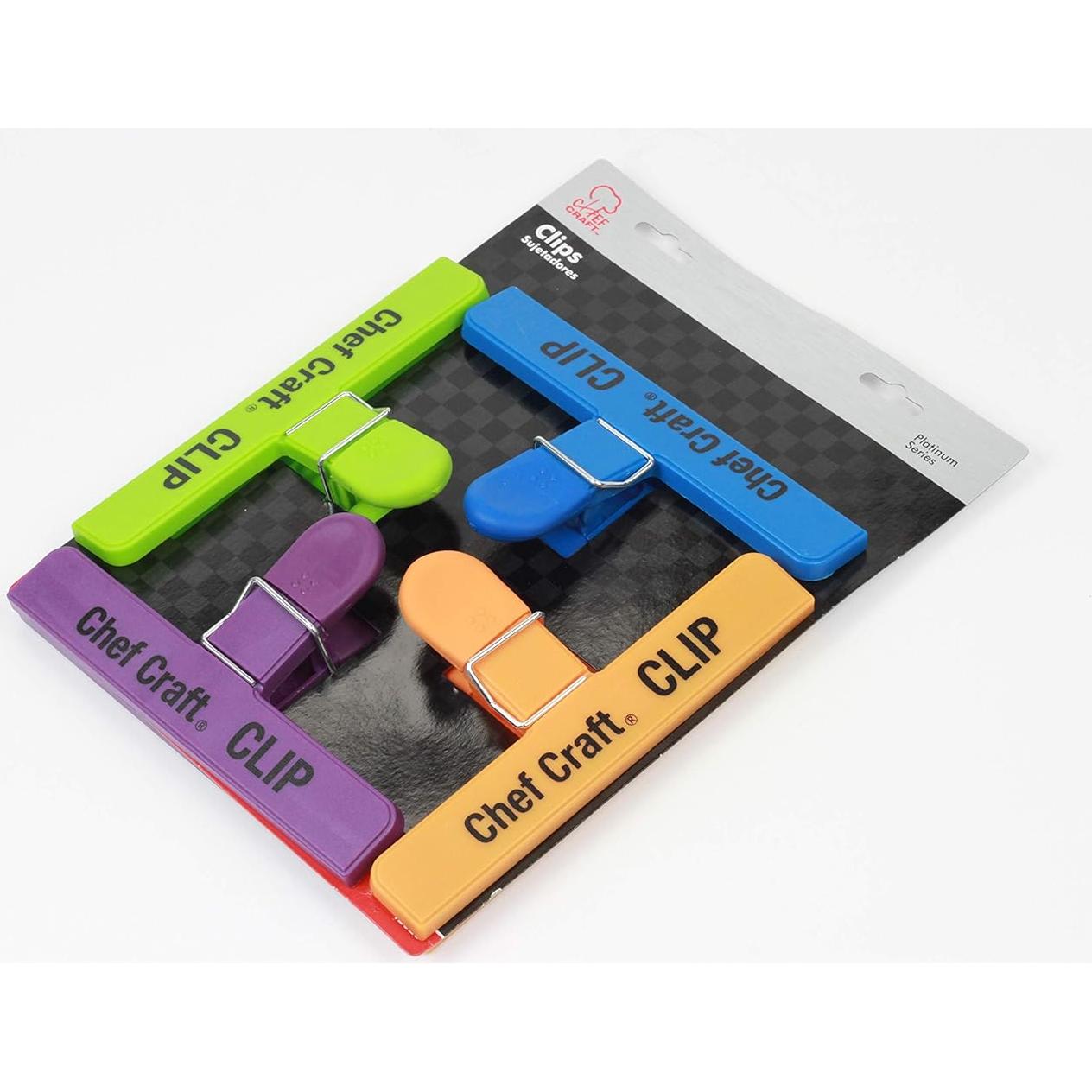 Juego de Clips de Bolsa Grande Chef Craft 4 Piezas Colores