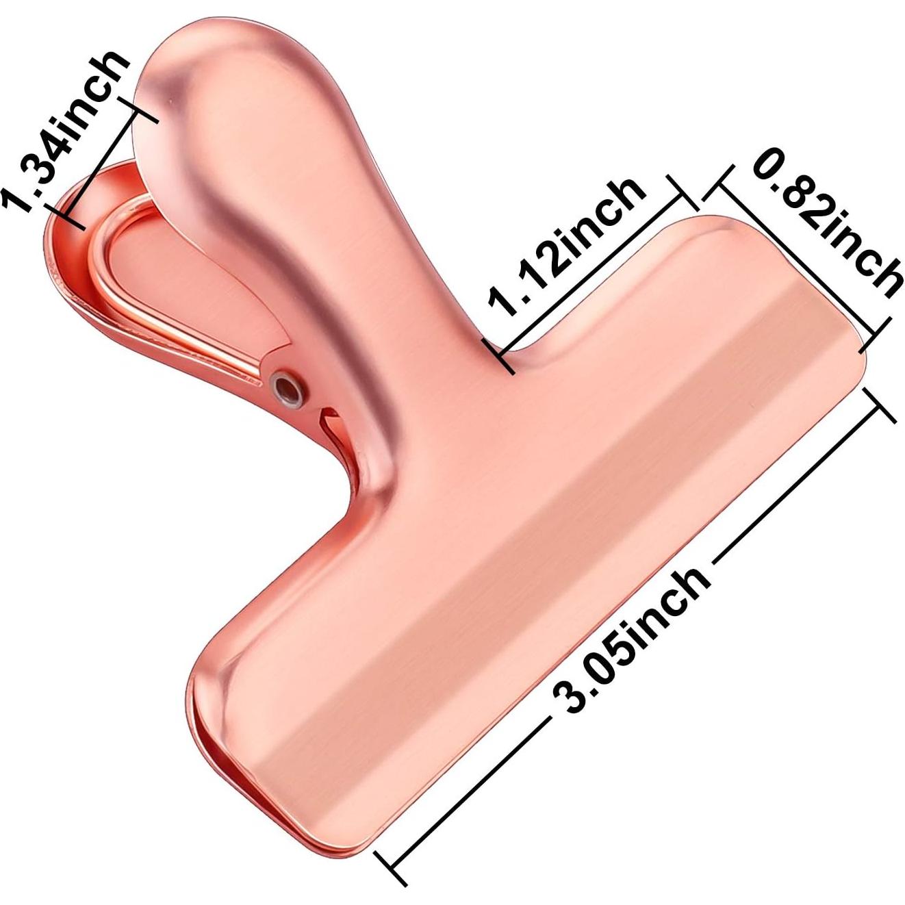 Juego de Clips para Bolsas de Comida Whaline 8 Piezas Acero Inoxidable Oro Rosa