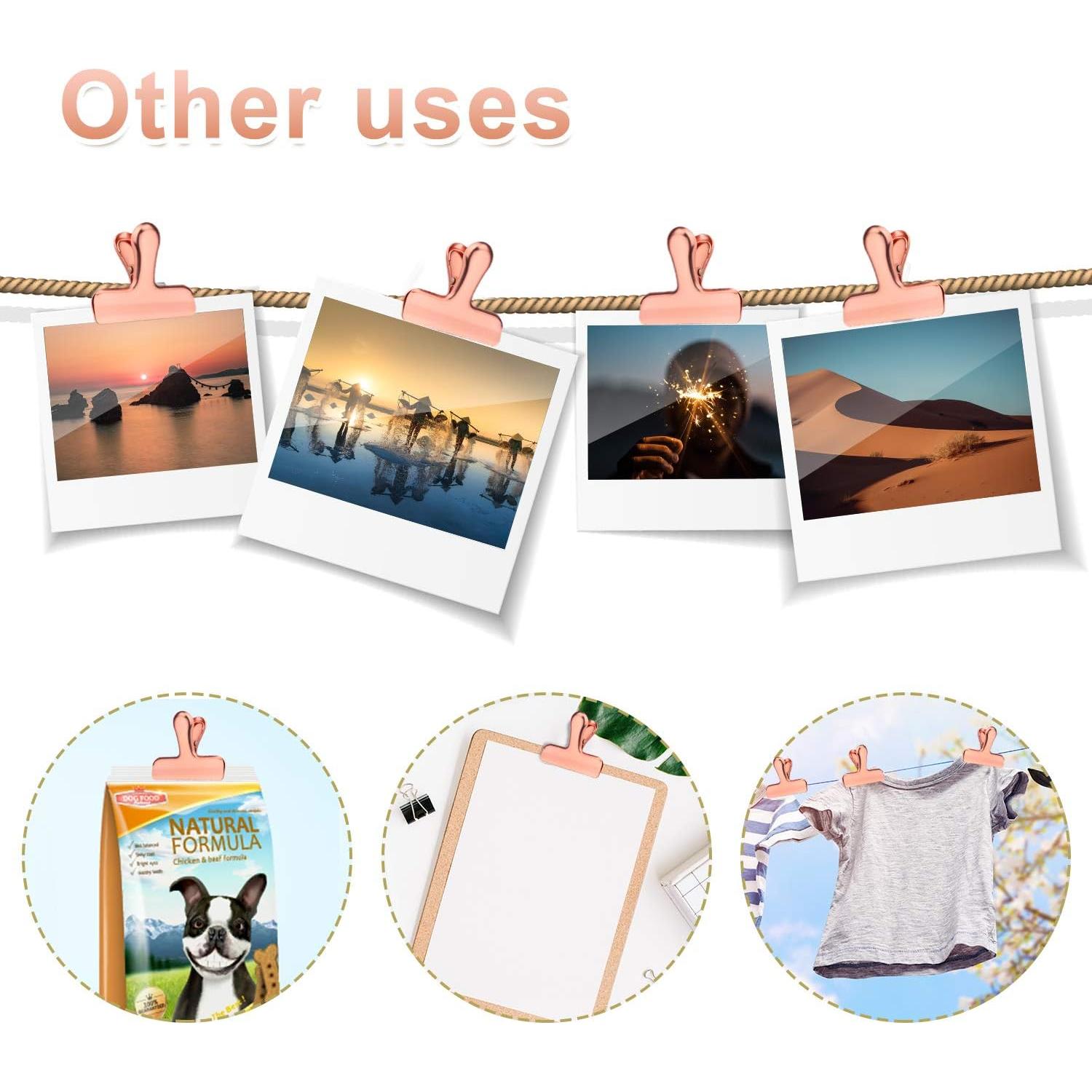 Juego de Clips para Bolsas de Comida Whaline 8 Piezas Acero Inoxidable Oro Rosa