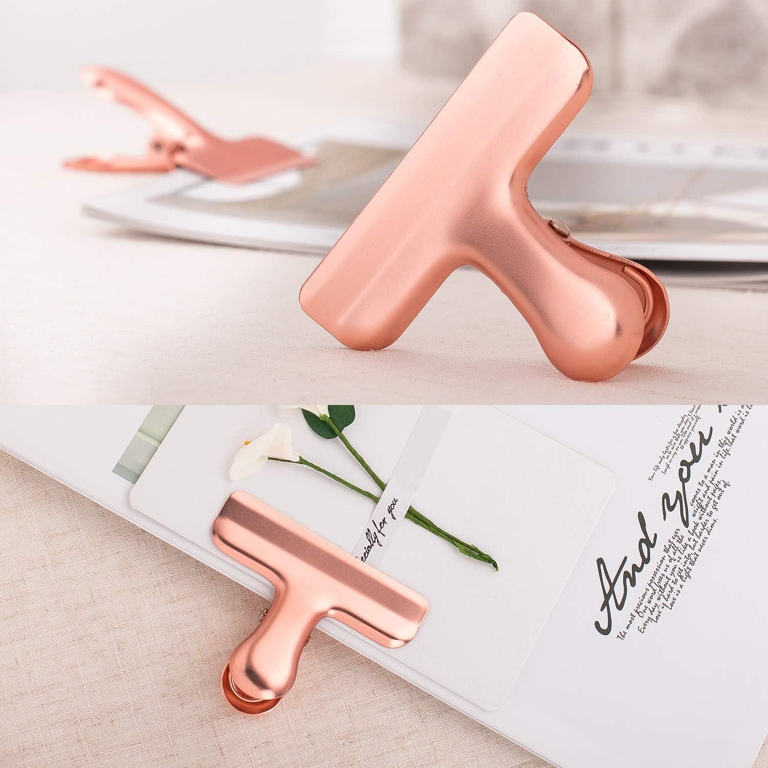 Juego de Clips para Bolsas de Comida Whaline 8 Piezas Acero Inoxidable Oro Rosa