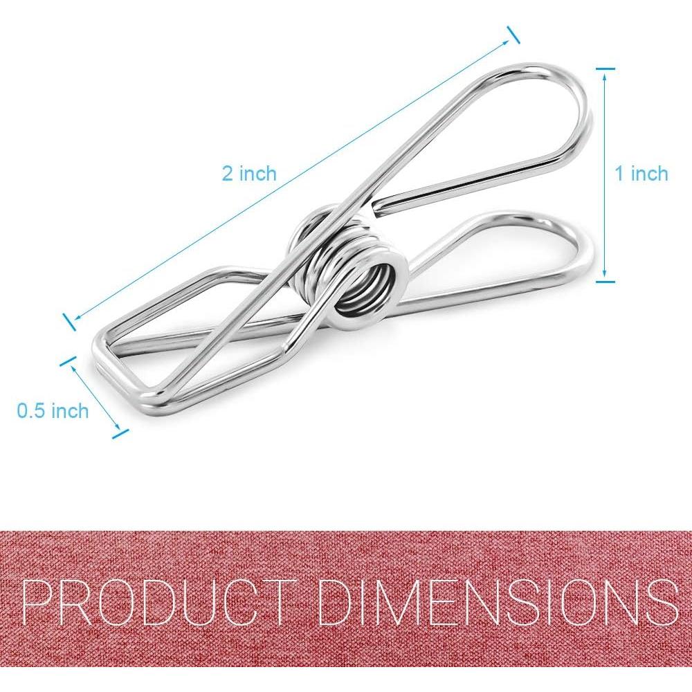 40 Pinzas de Ropa Acero Inoxidable FJCTER Duraderas