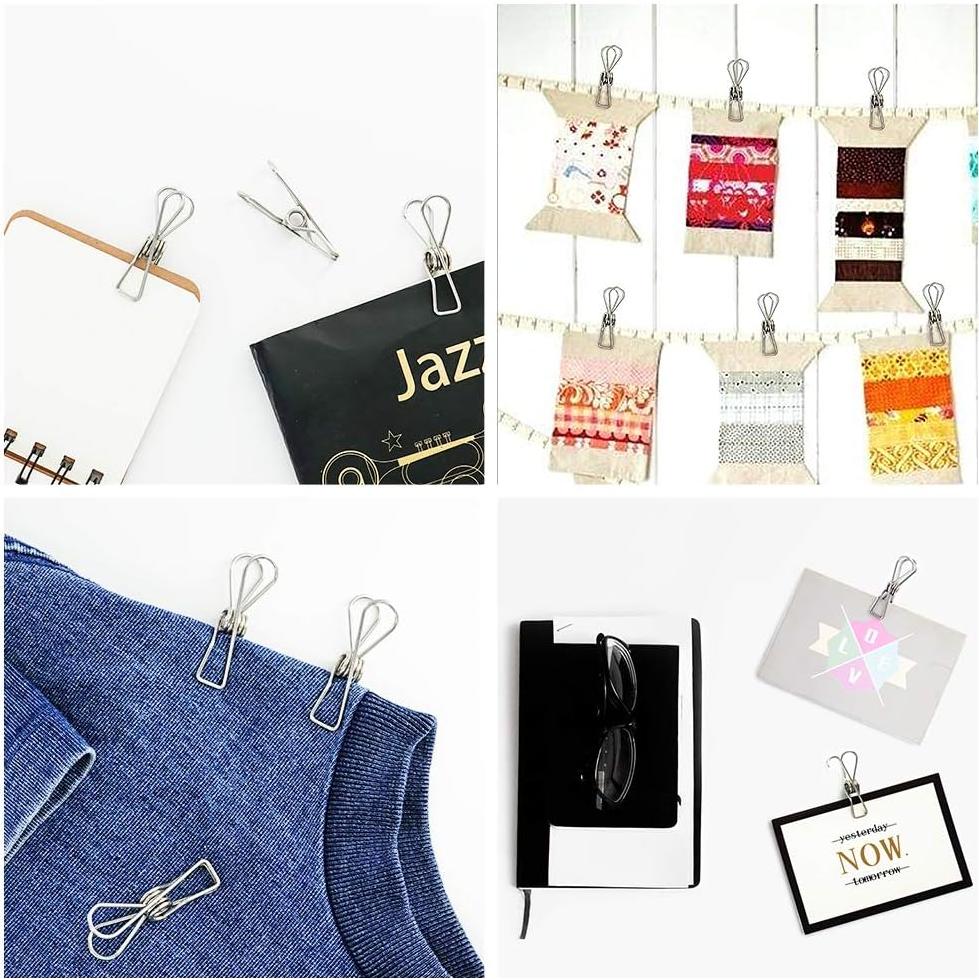 40 Pinzas de Ropa Acero Inoxidable FJCTER Duraderas