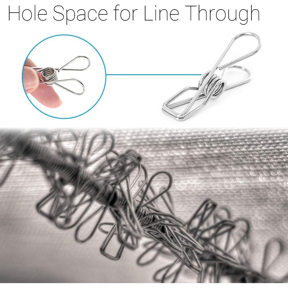 40 Pinzas de Ropa Acero Inoxidable FJCTER Duraderas