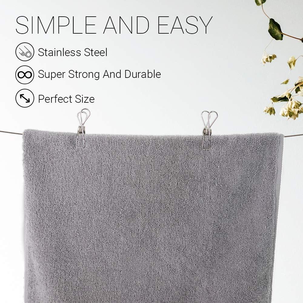 40 Pinzas de Ropa Acero Inoxidable FJCTER Duraderas