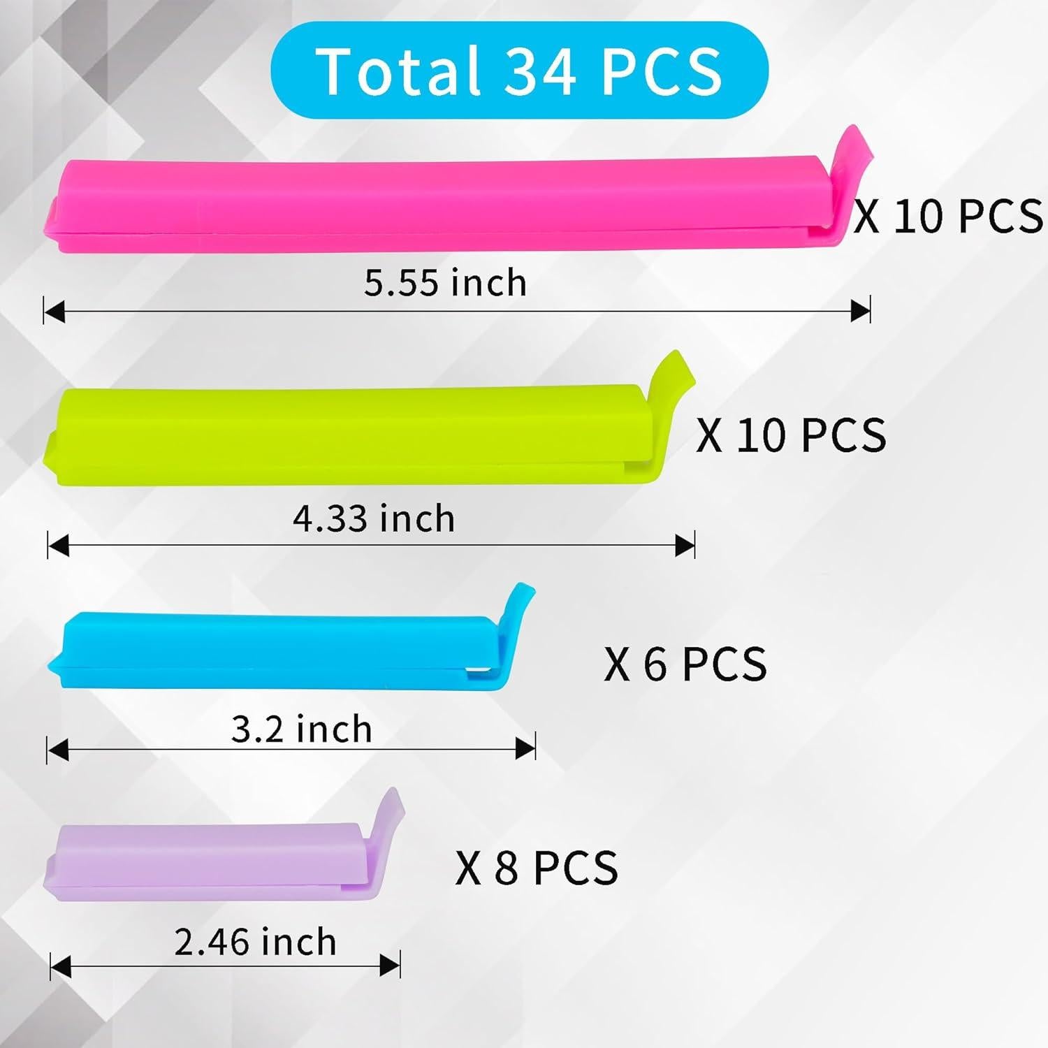 34 Clips de Plástico Reutilizables para Sellar Bolsas LVYOUIF