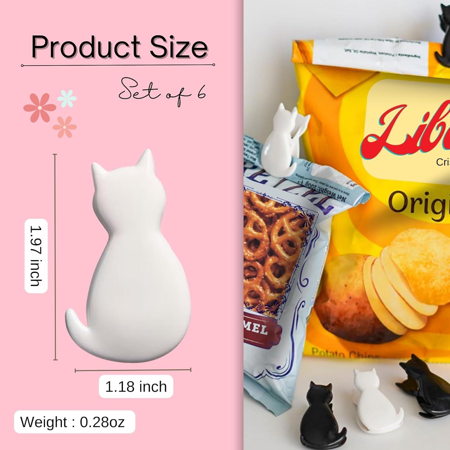 Set de 6 Clips de Gato LOVE LOVE JAPAN para Bolsas