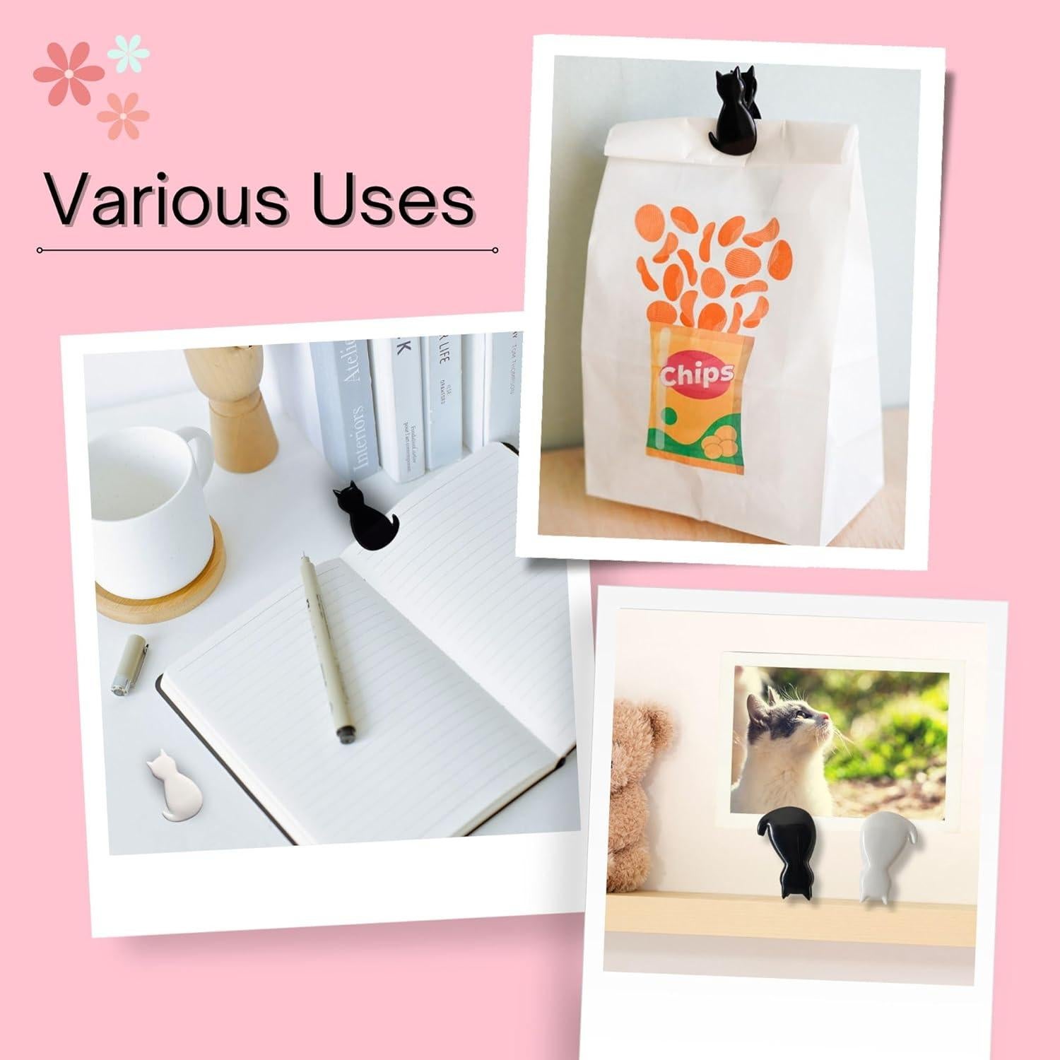 Set de 6 Clips de Gato LOVE LOVE JAPAN para Bolsas