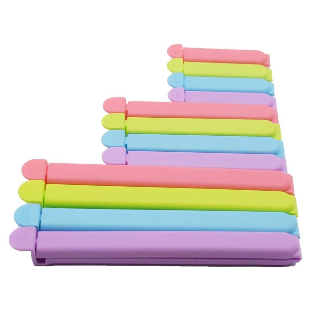 12 Clips de Sellado Aiamo para Bolsas de Comida Multicolor