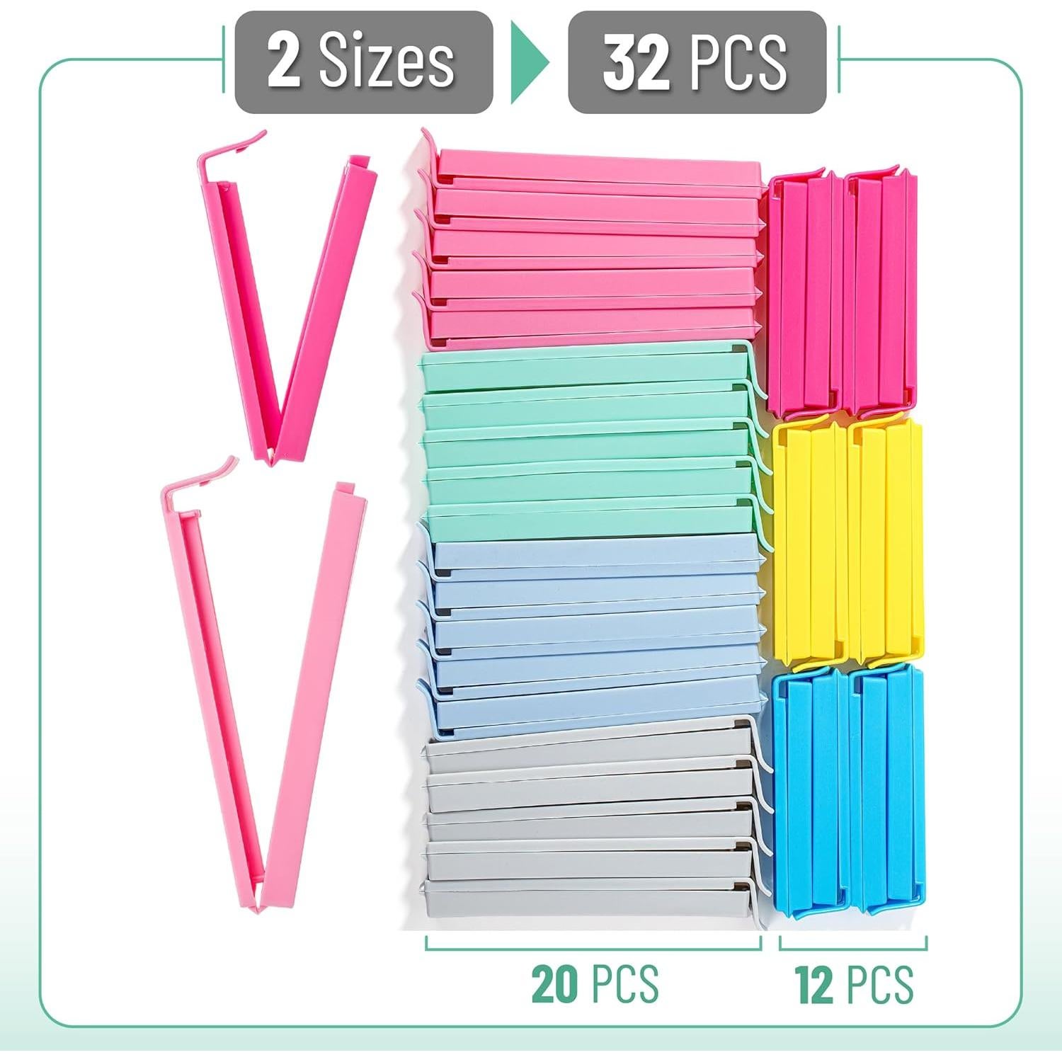 Clips para sellar bolsas de comida Mr. Pen, 32 piezas, 2 tamaños