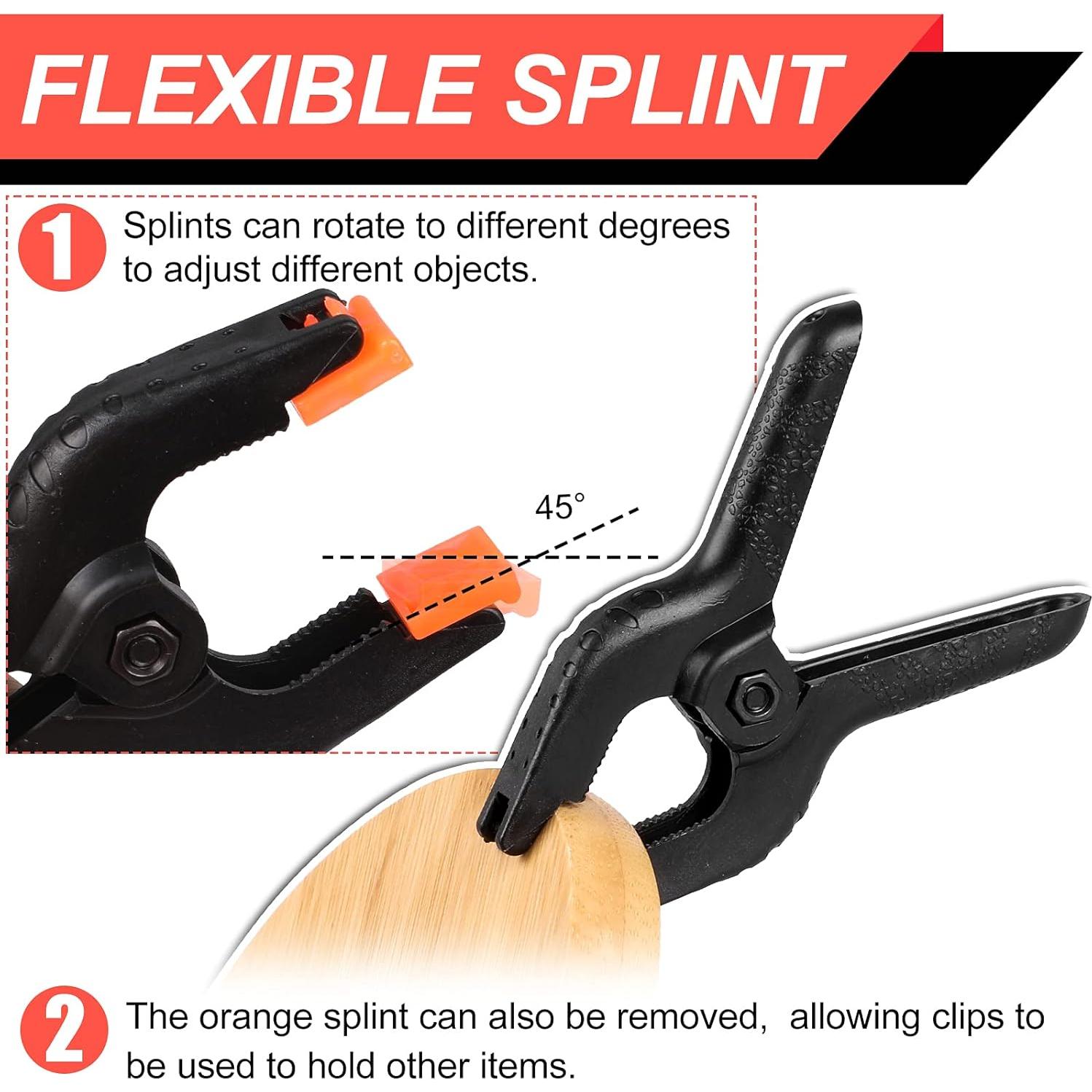 Paquete de 12 abrazaderas de resorte Romeda 8.89 cm Negro