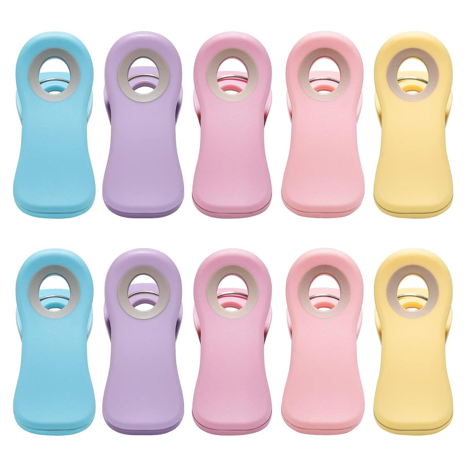 Clips Magnéticos Hasanni para Comida - Paquete de 10 Colores Pastel