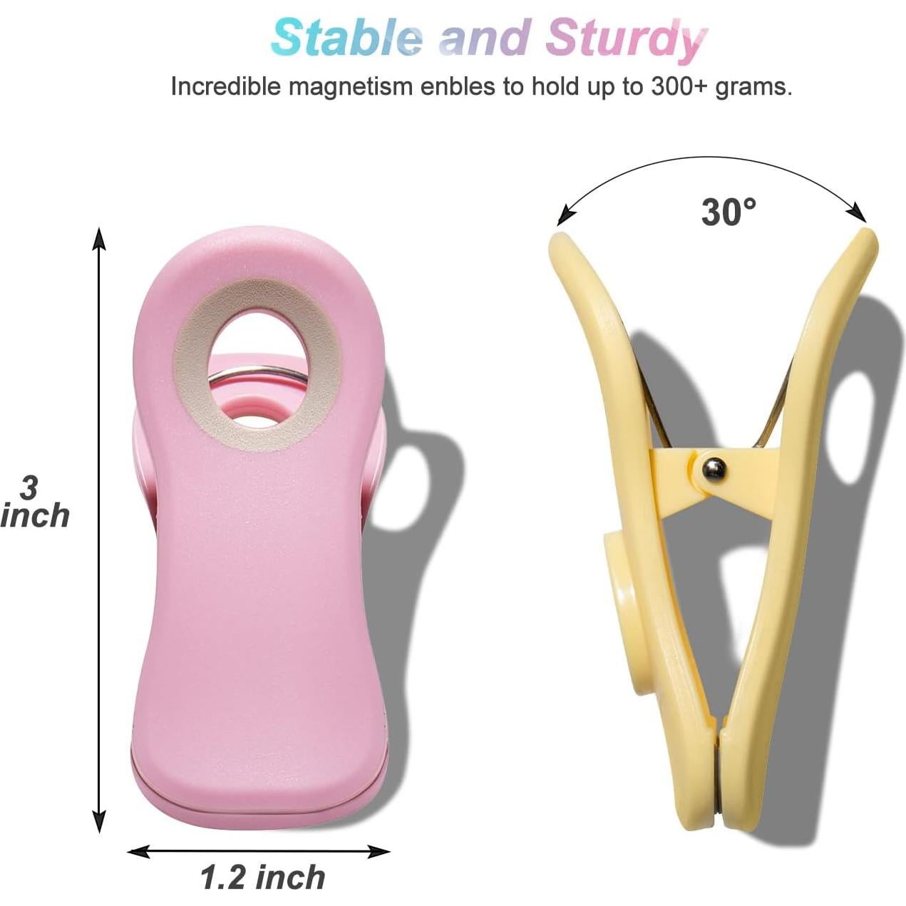 Clips Magnéticos Hasanni para Comida - Paquete de 10 Colores Pastel