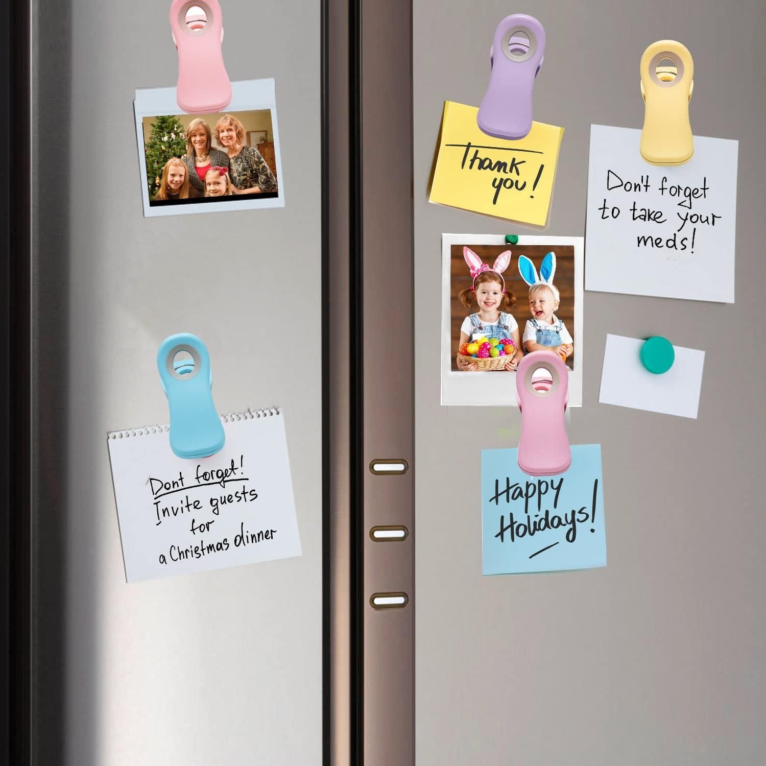 Clips Magnéticos Hasanni para Comida - Paquete de 10 Colores Pastel