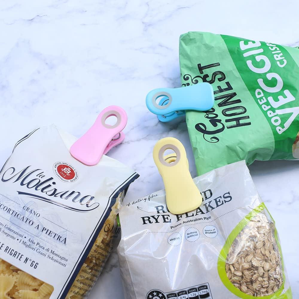 Clips Magnéticos Hasanni para Comida - Paquete de 10 Colores Pastel