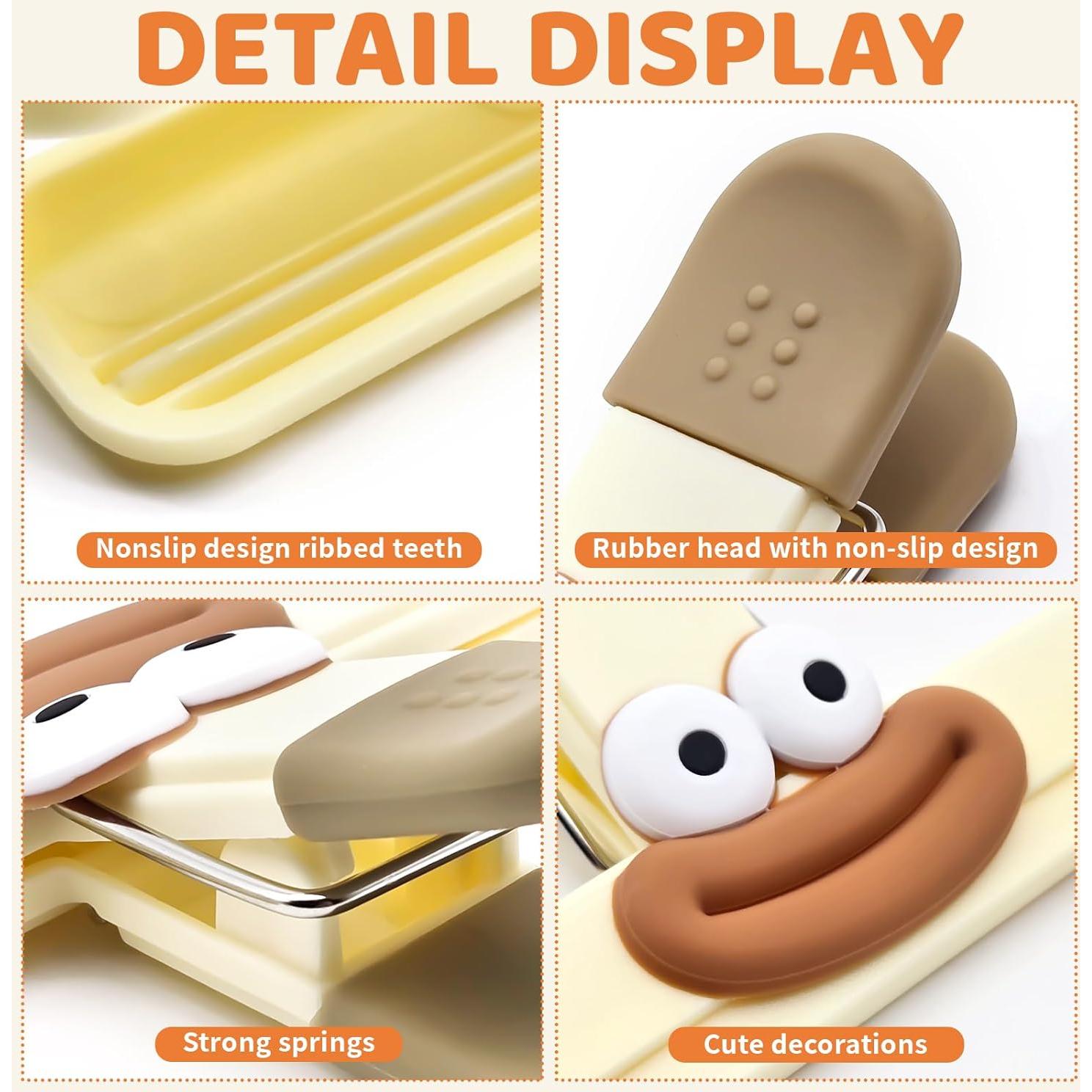 Paquete de 6 Clips para Comida lxuraduy - 2 Grandes y 4 Pequeños