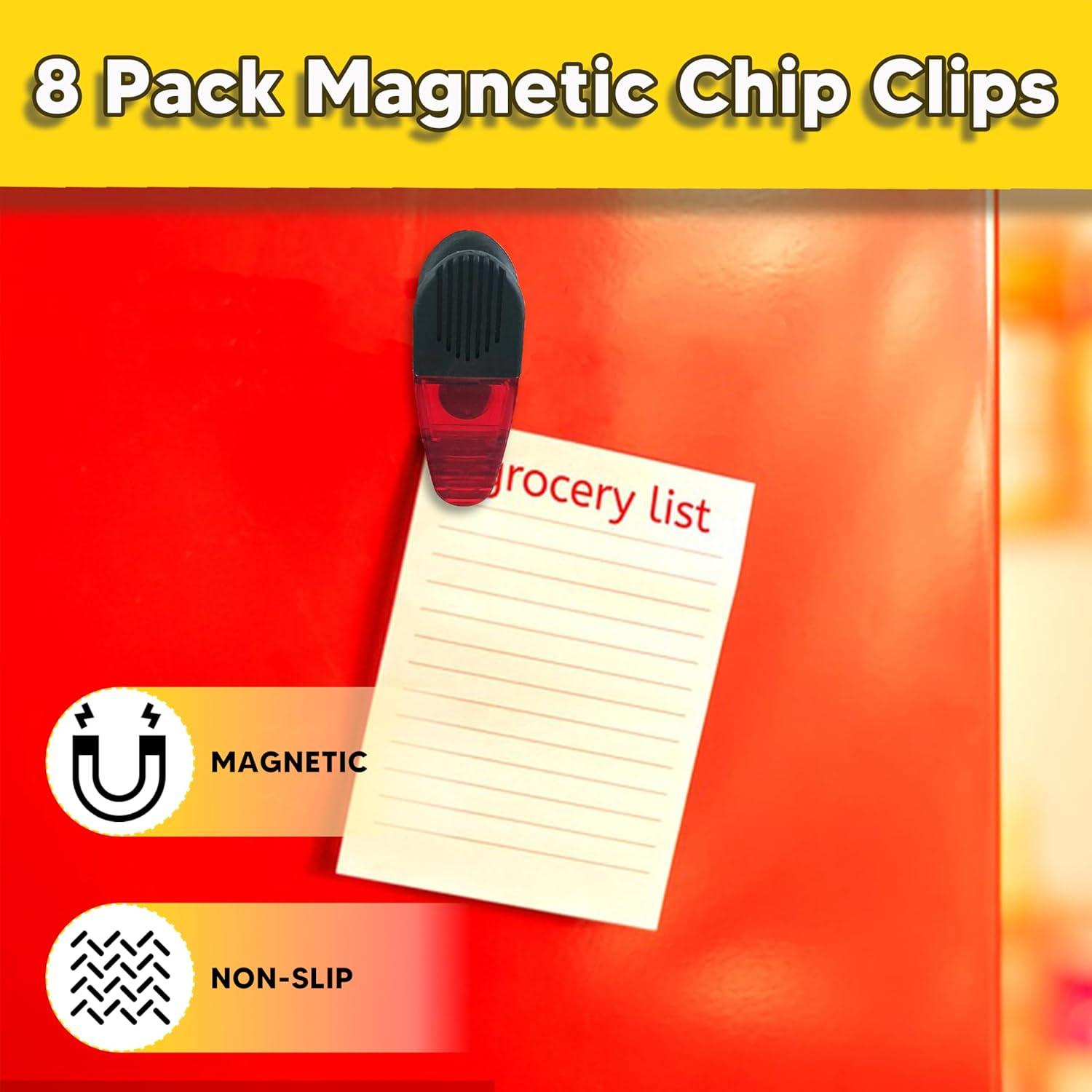 Clip Magnético YIYITOOLS Rojo Paquete de 8 para Alimentos