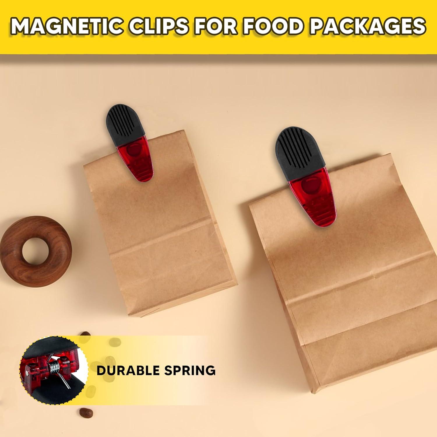 Clip Magnético YIYITOOLS Rojo Paquete de 8 para Alimentos