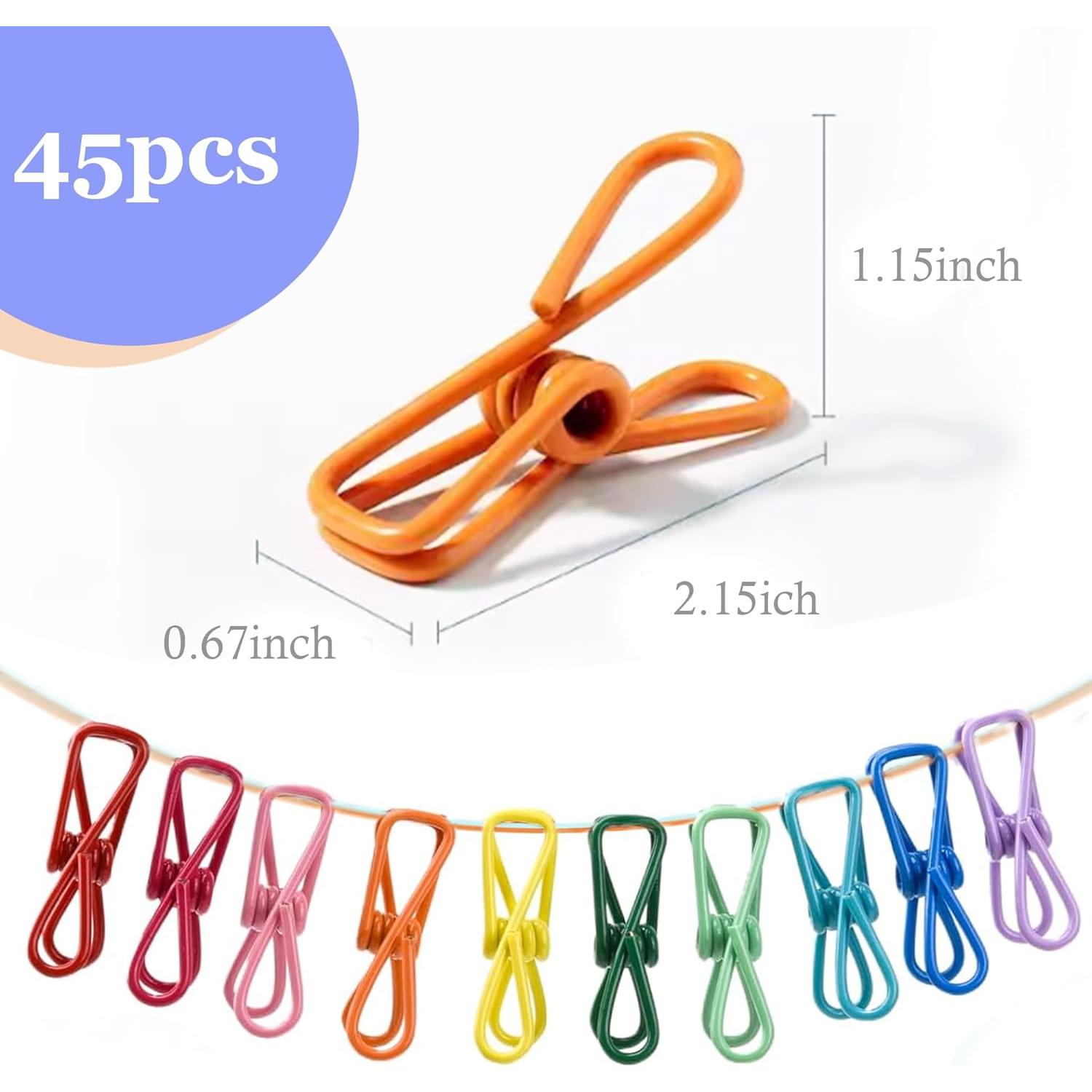45 Clips de Metal Multicolores 5 cm Windran Impermeables