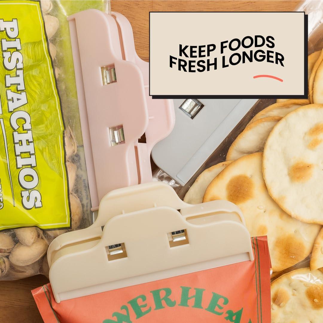 Paquete de 6 Clips Reutilizables para Sellar Bolsas de Snacks - ANGORA BRANDS