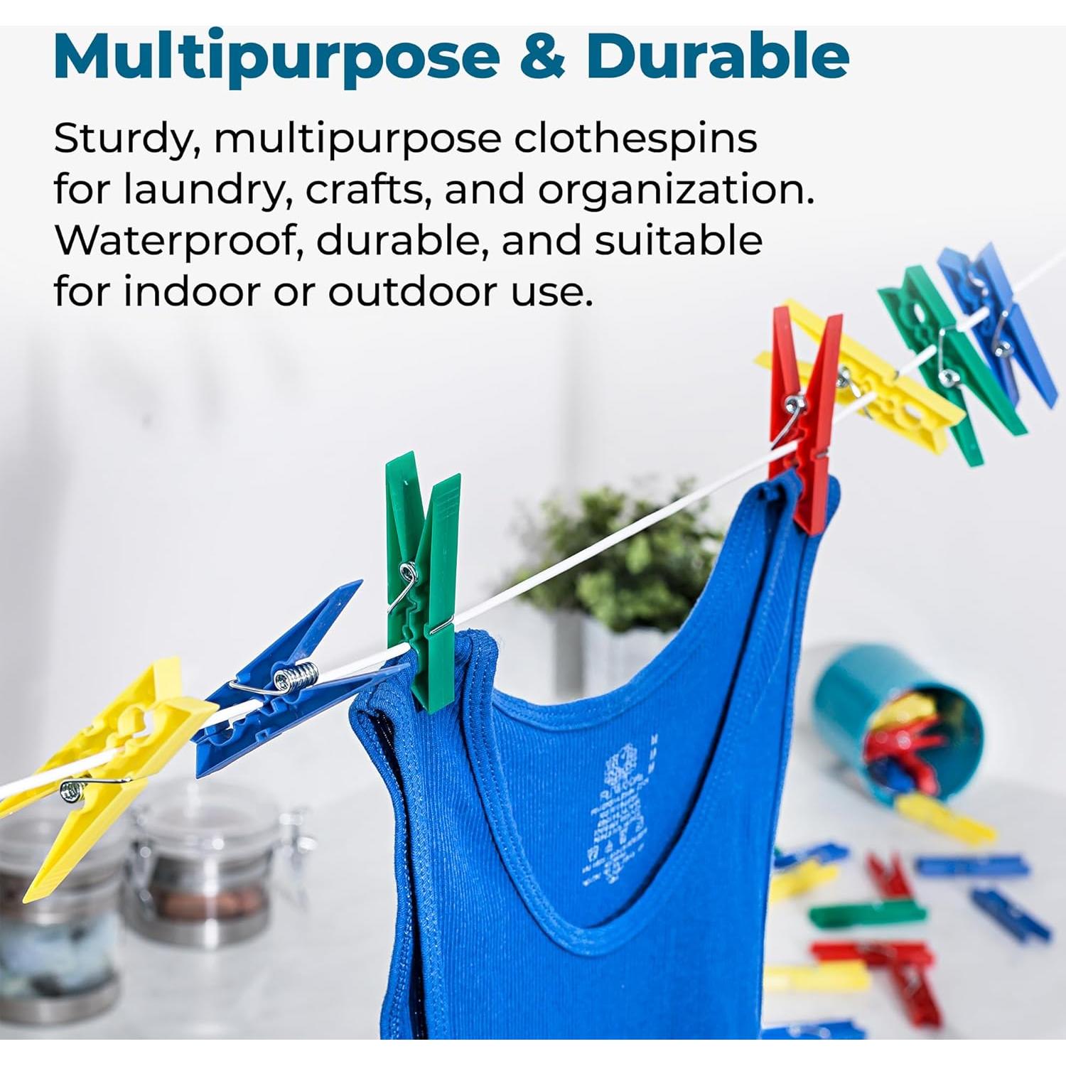 Pinzas de Ropa Coloridas Honey-Can-Do - 50 Piezas Resistentes