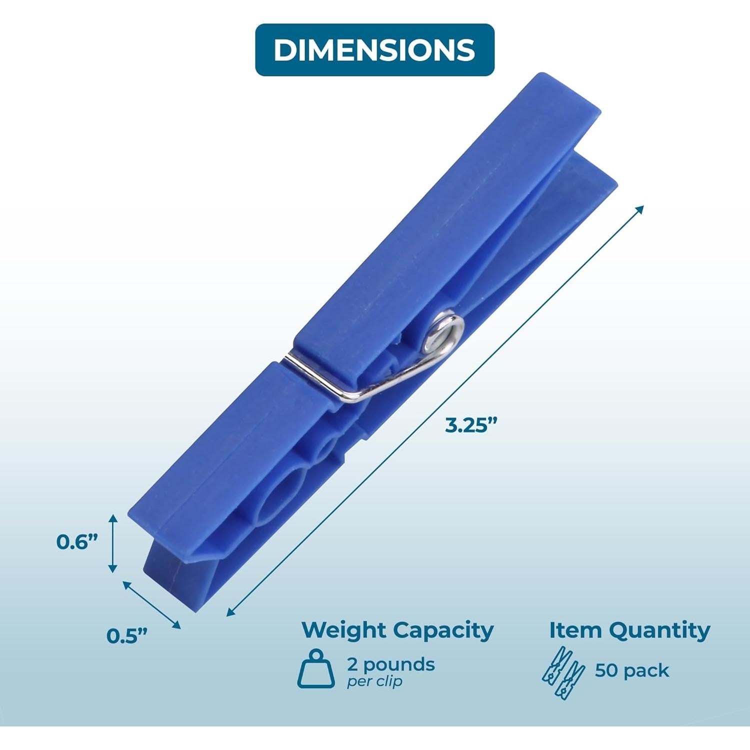 Pinzas de Ropa Coloridas Honey-Can-Do - 50 Piezas Resistentes