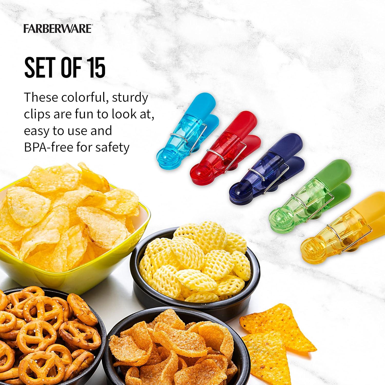 Juego de 15 Clips Magnéticos Farberware para Bolsas