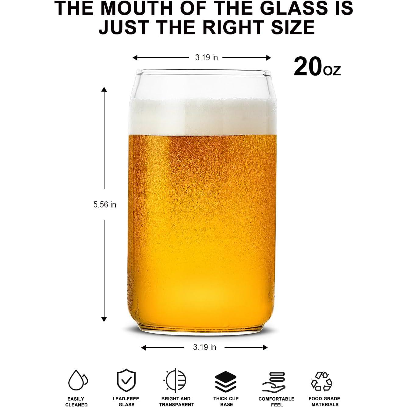 Vasos de Cerveza LUXU Set de 4, 591 ml, Aislados y Reutilizables