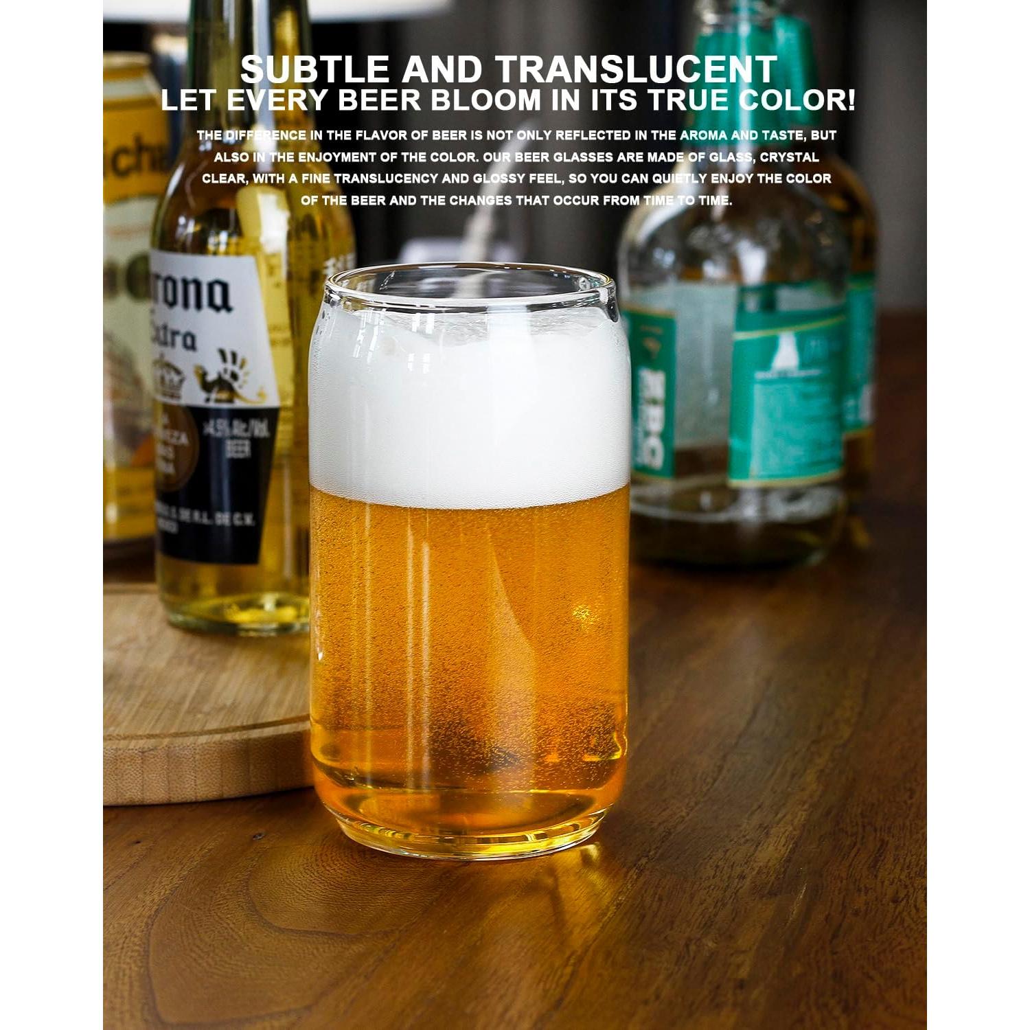 Vasos de Cerveza LUXU Set de 4, 591 ml, Aislados y Reutilizables