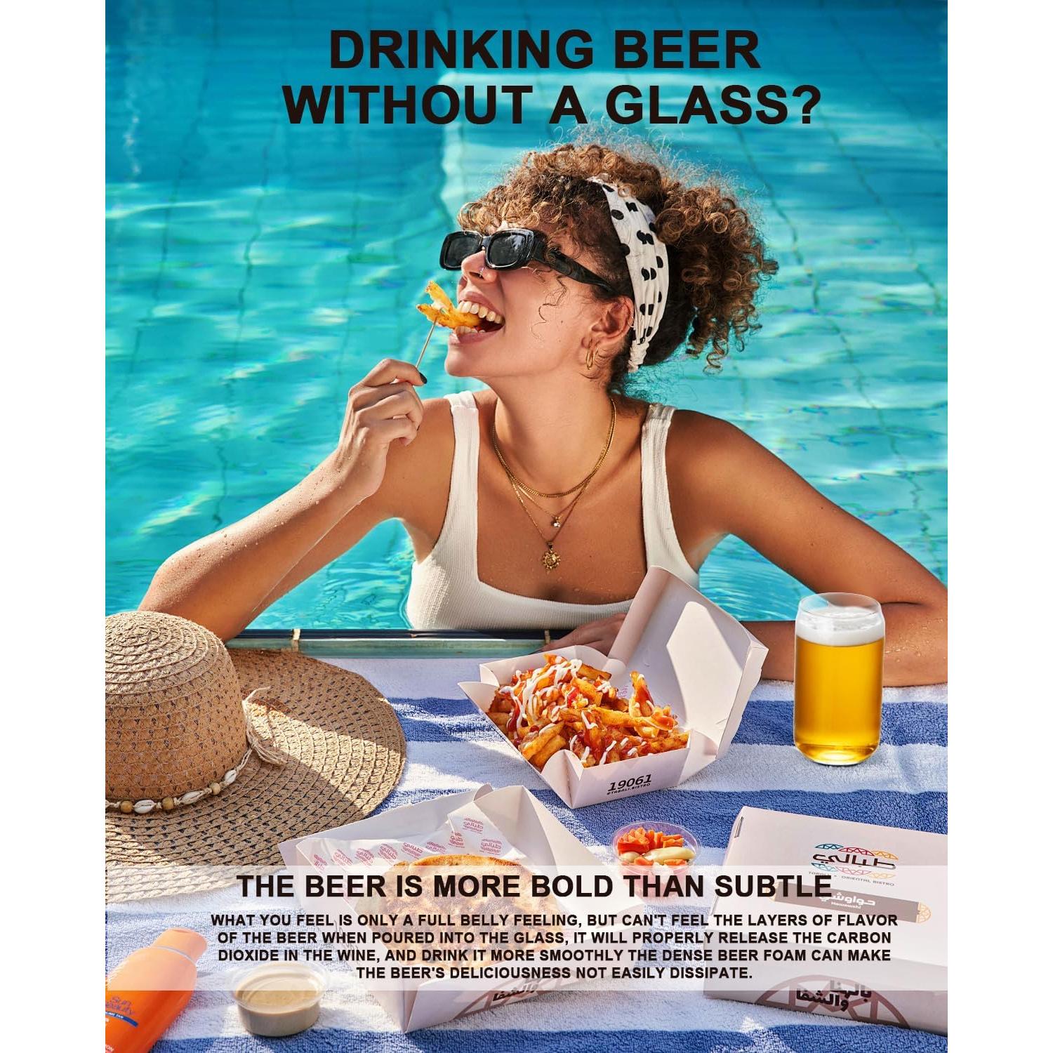 Vasos de Cerveza LUXU Set de 4, 591 ml, Aislados y Reutilizables