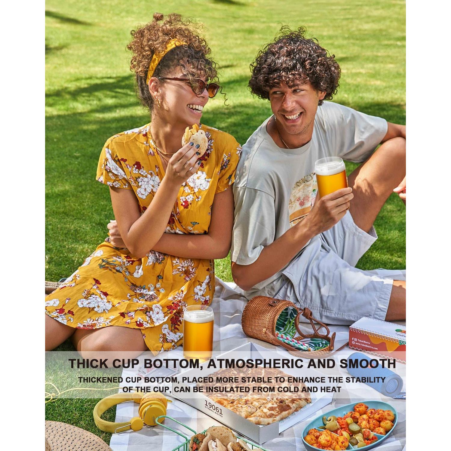 Vasos de Cerveza LUXU Set de 4, 591 ml, Aislados y Reutilizables