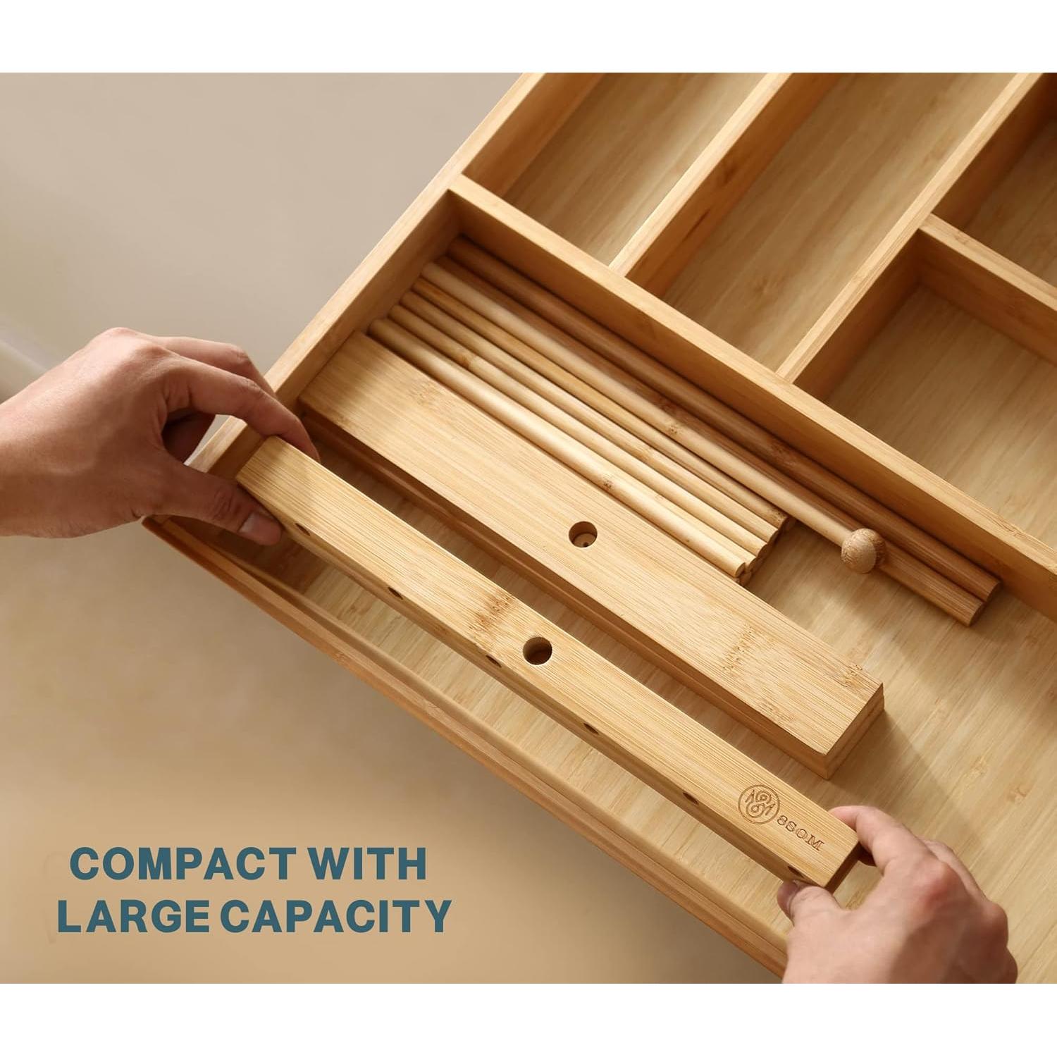 Soporte para Secar Pasta 8SOM 12 Barras de Bambú Natural
