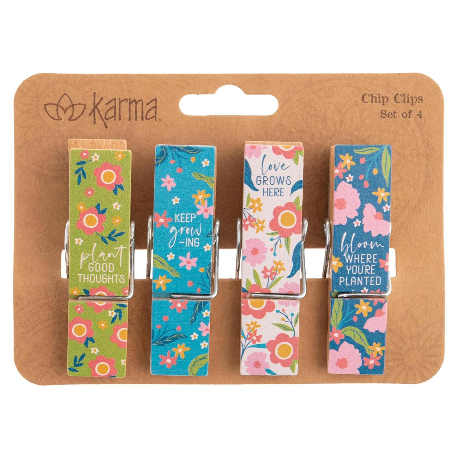 Clips para Bolsas de Papas Karma - Floral - Set de 4