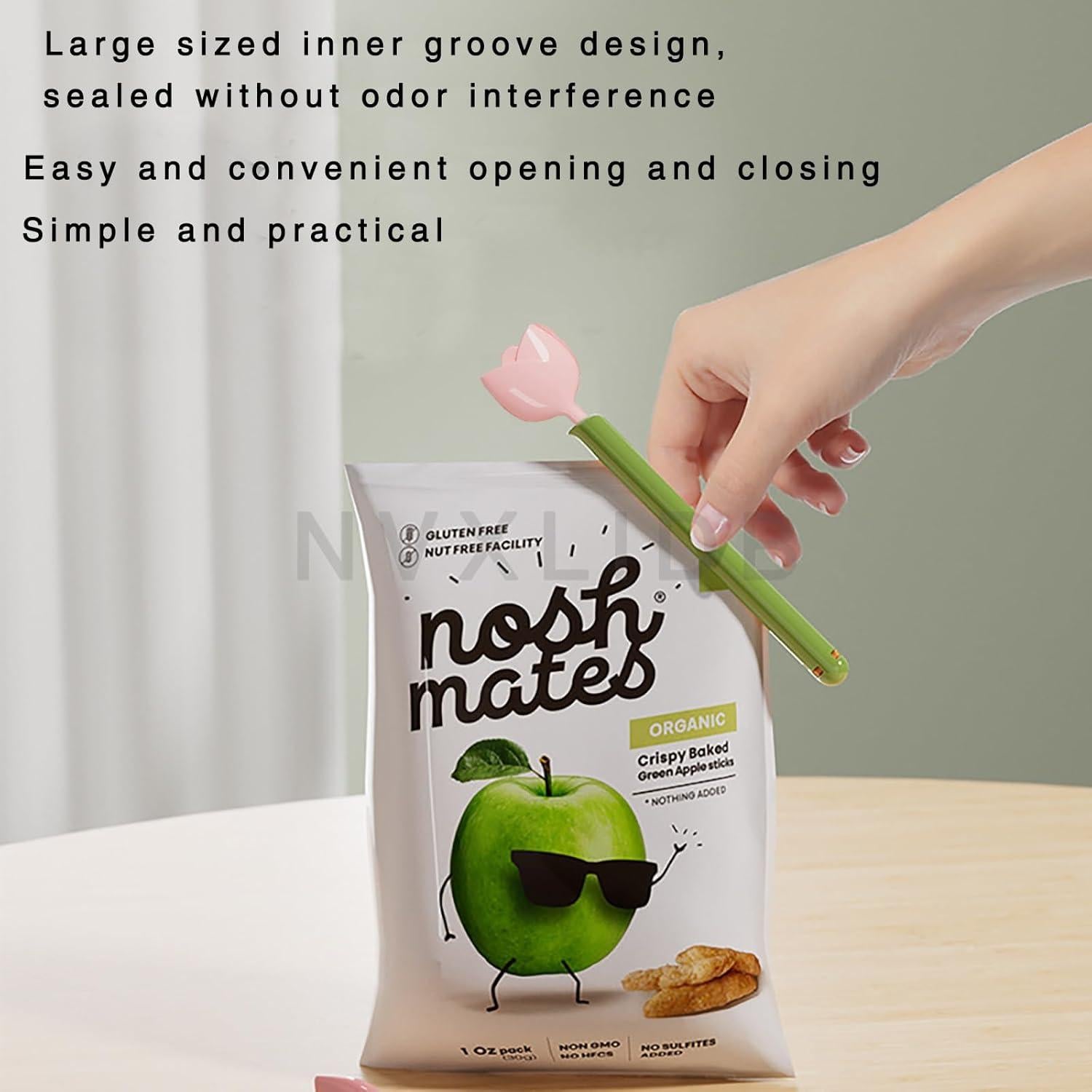 Clips Magnéticos para Bolsas de Comida NVXLIDB 5 Piezas Rosa