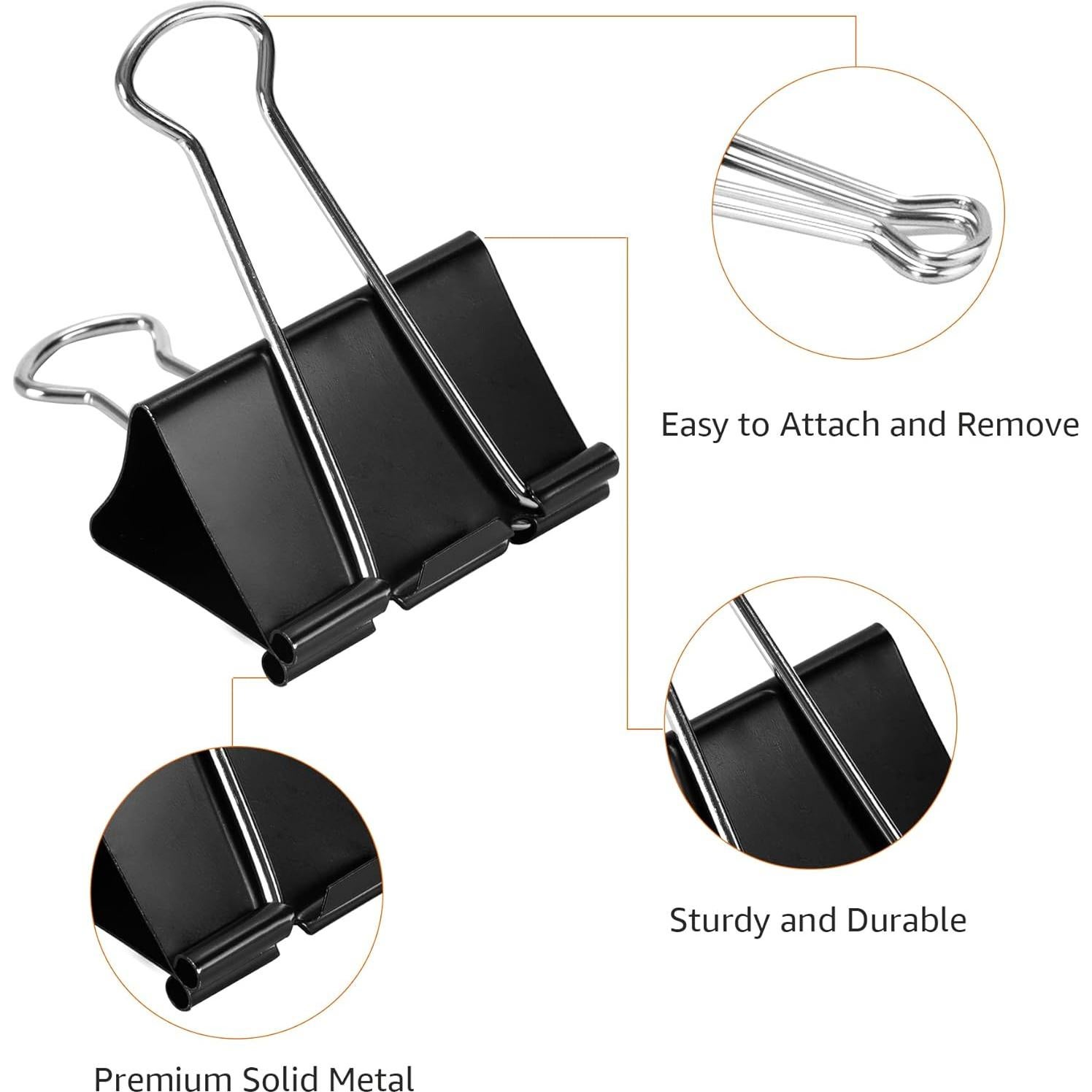 Clips de papel Amazon Basics pequeños 144 unidades negro