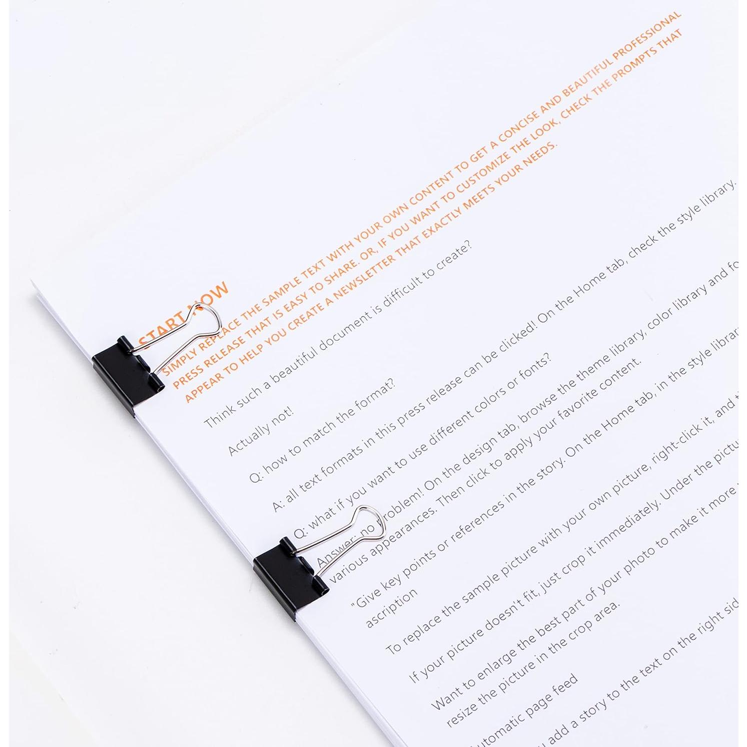 Clips de papel Amazon Basics pequeños 144 unidades negro