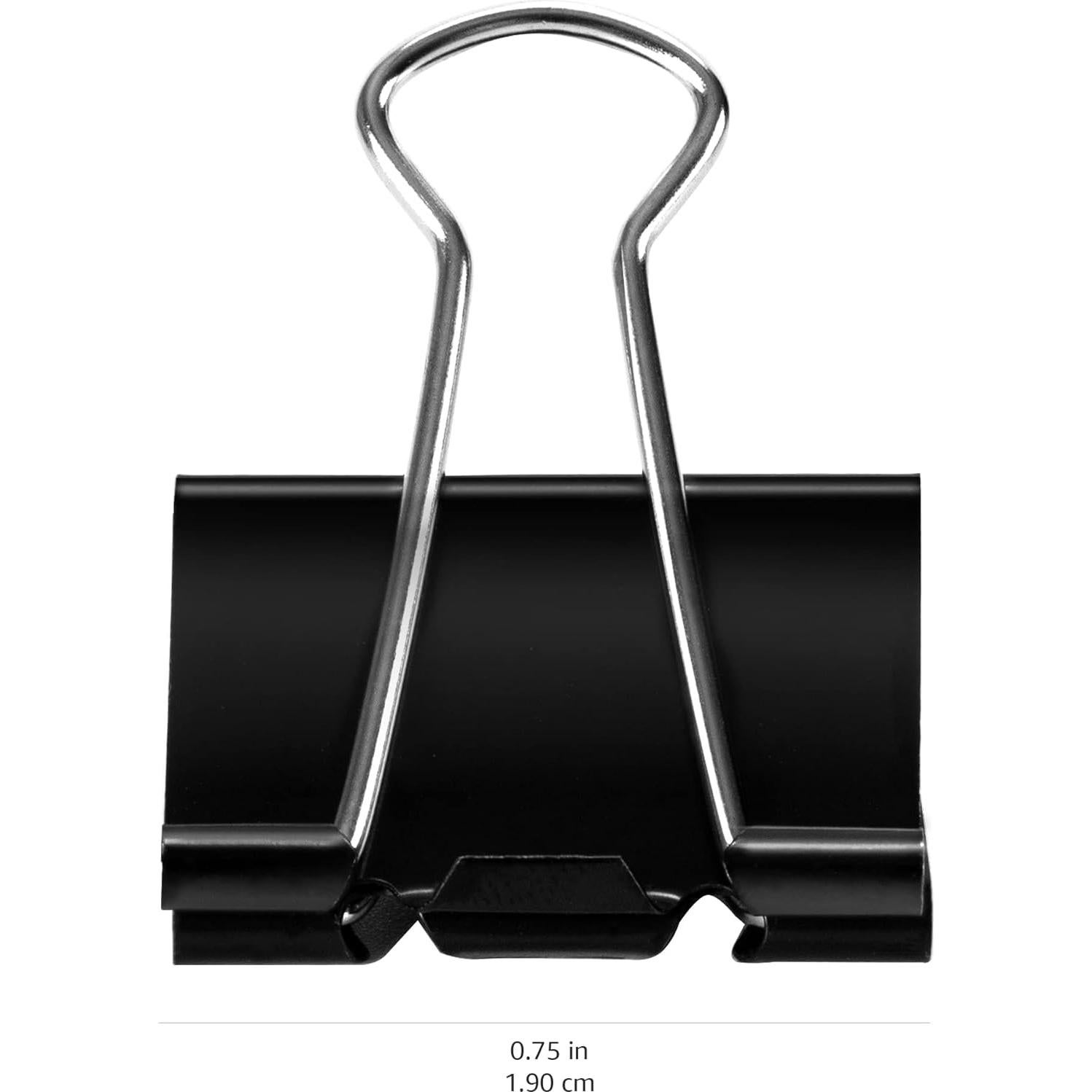 Clips de papel Amazon Basics pequeños 144 unidades negro